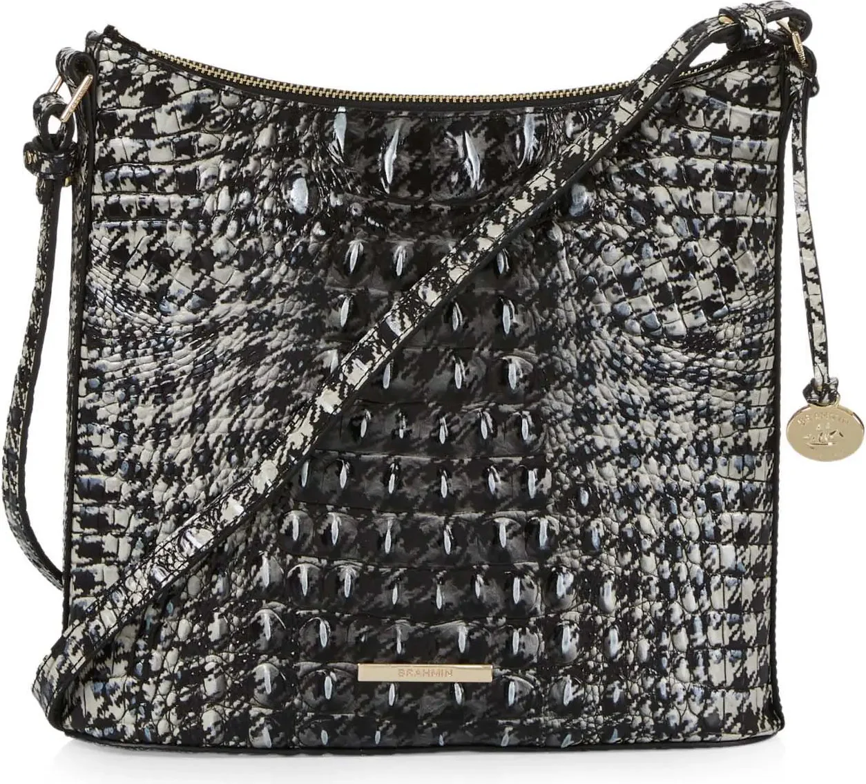 Katie Croc Embossed Leather Crossbody Bag Brahmin