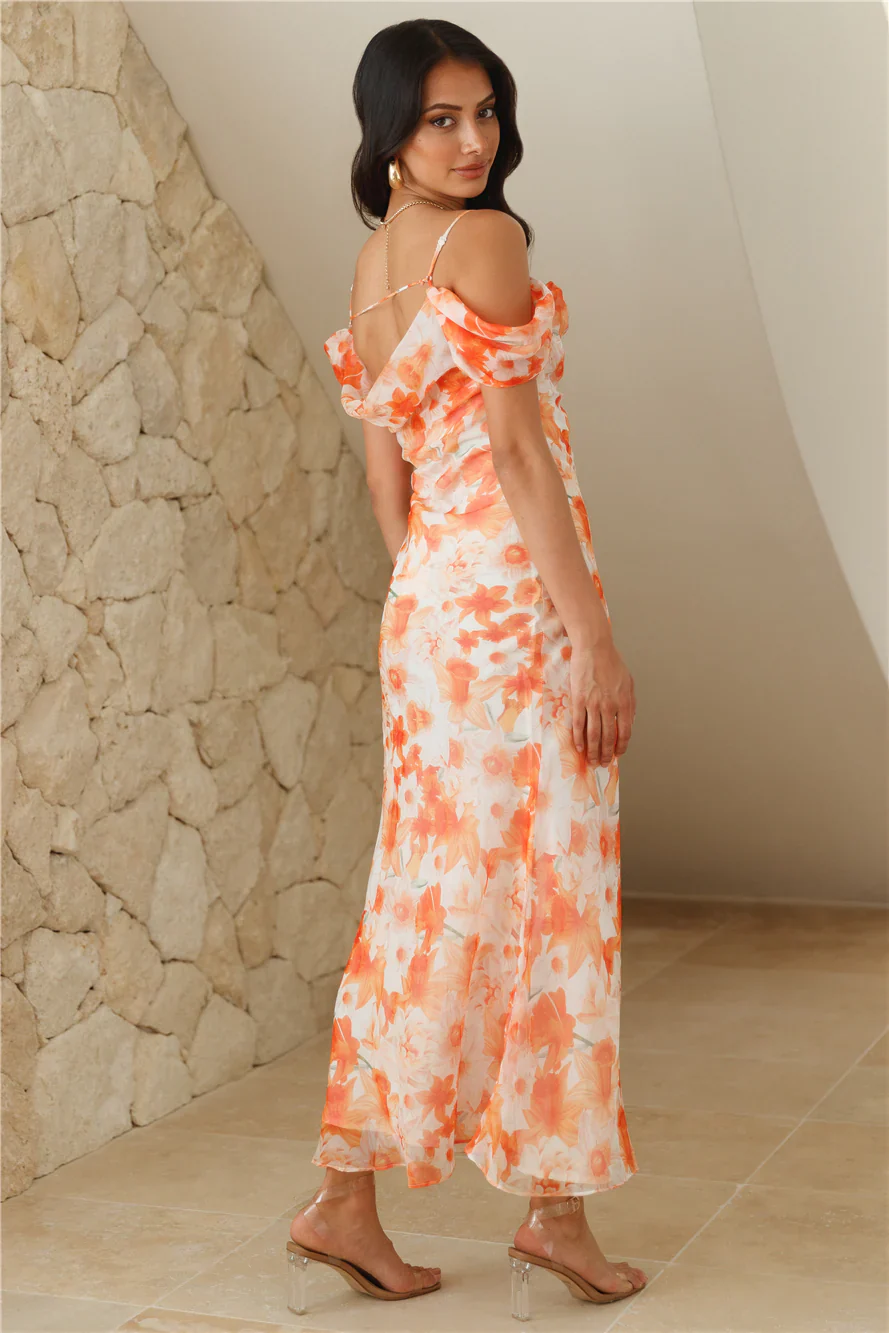 Kissed By You Midi Dress Orange