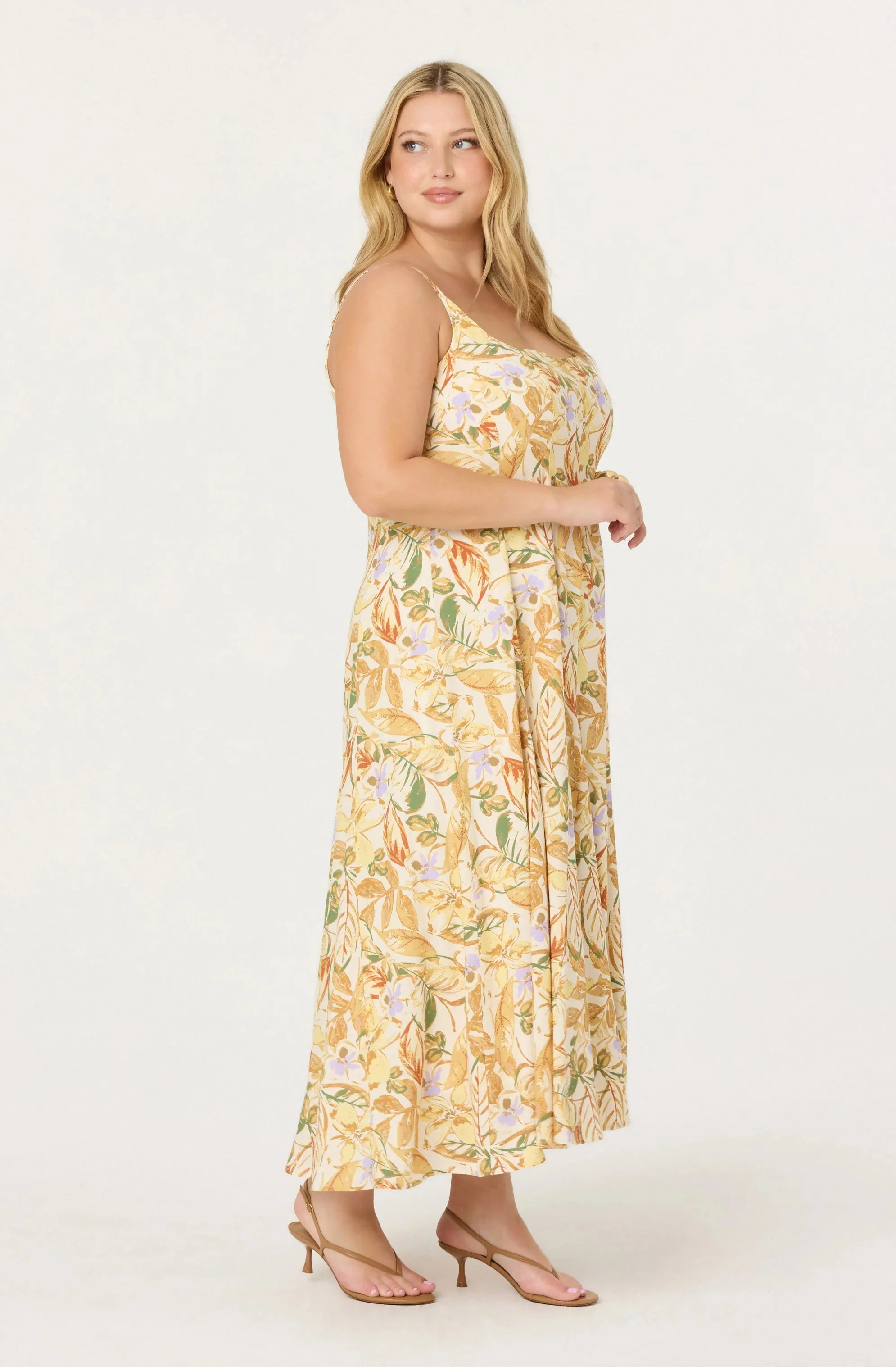 Jaleyah Paneled Flare Midi Dress