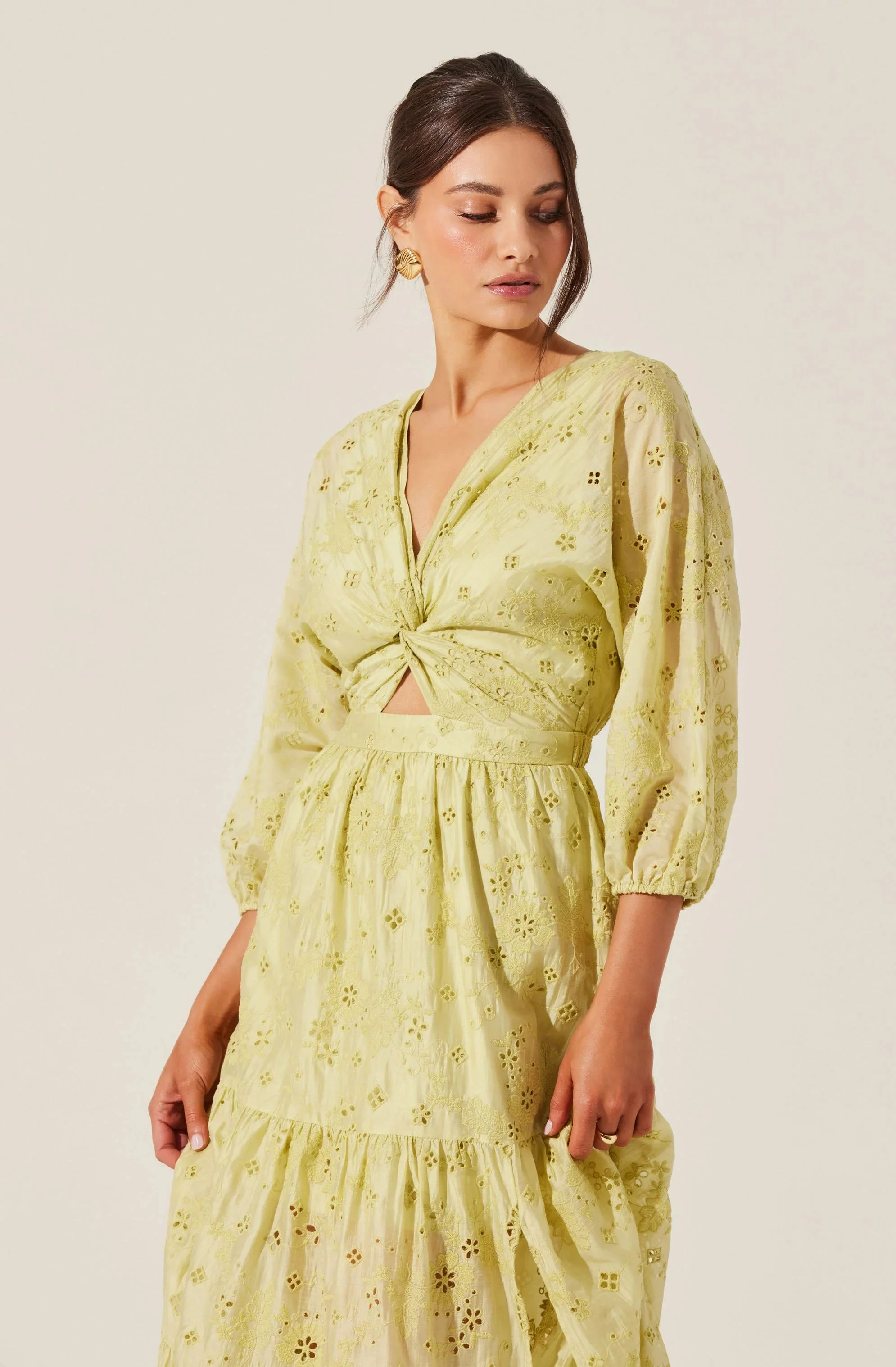 Jesalyn Floral Eyelet Maxi Dress