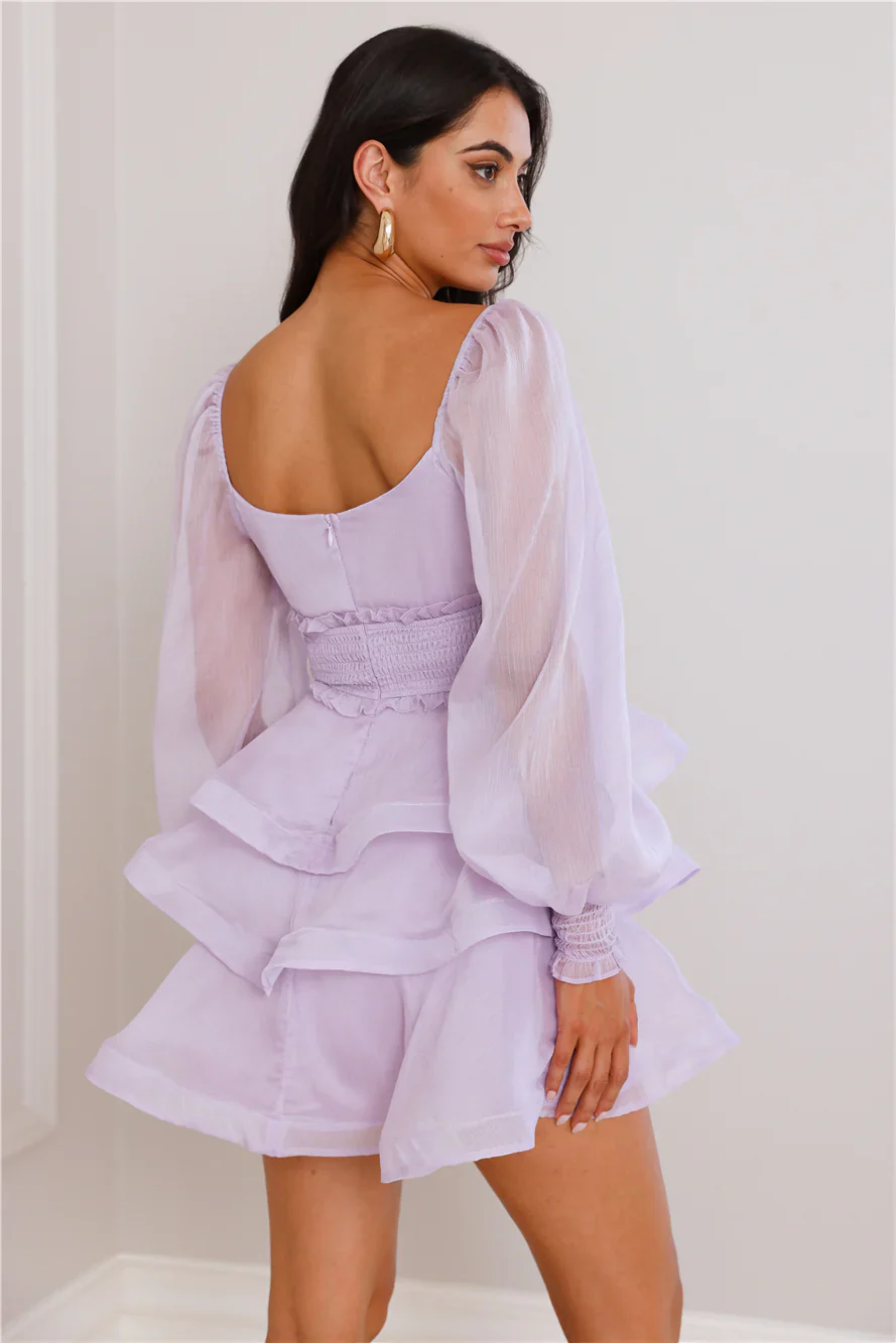 Lavender Love Long Sleeve Mini Dress Purple