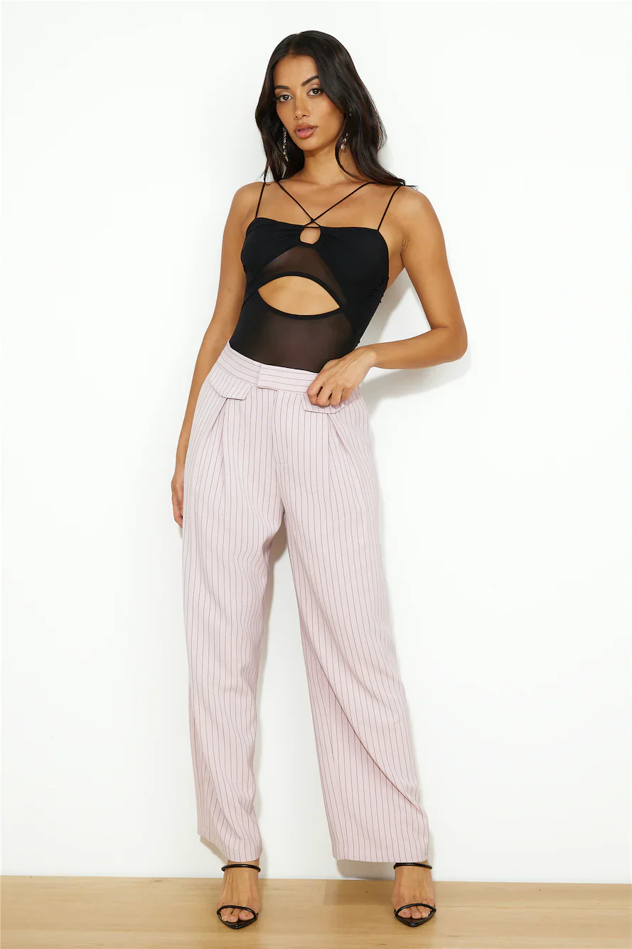 LIONESS NYC Pant Pink Pinstripe