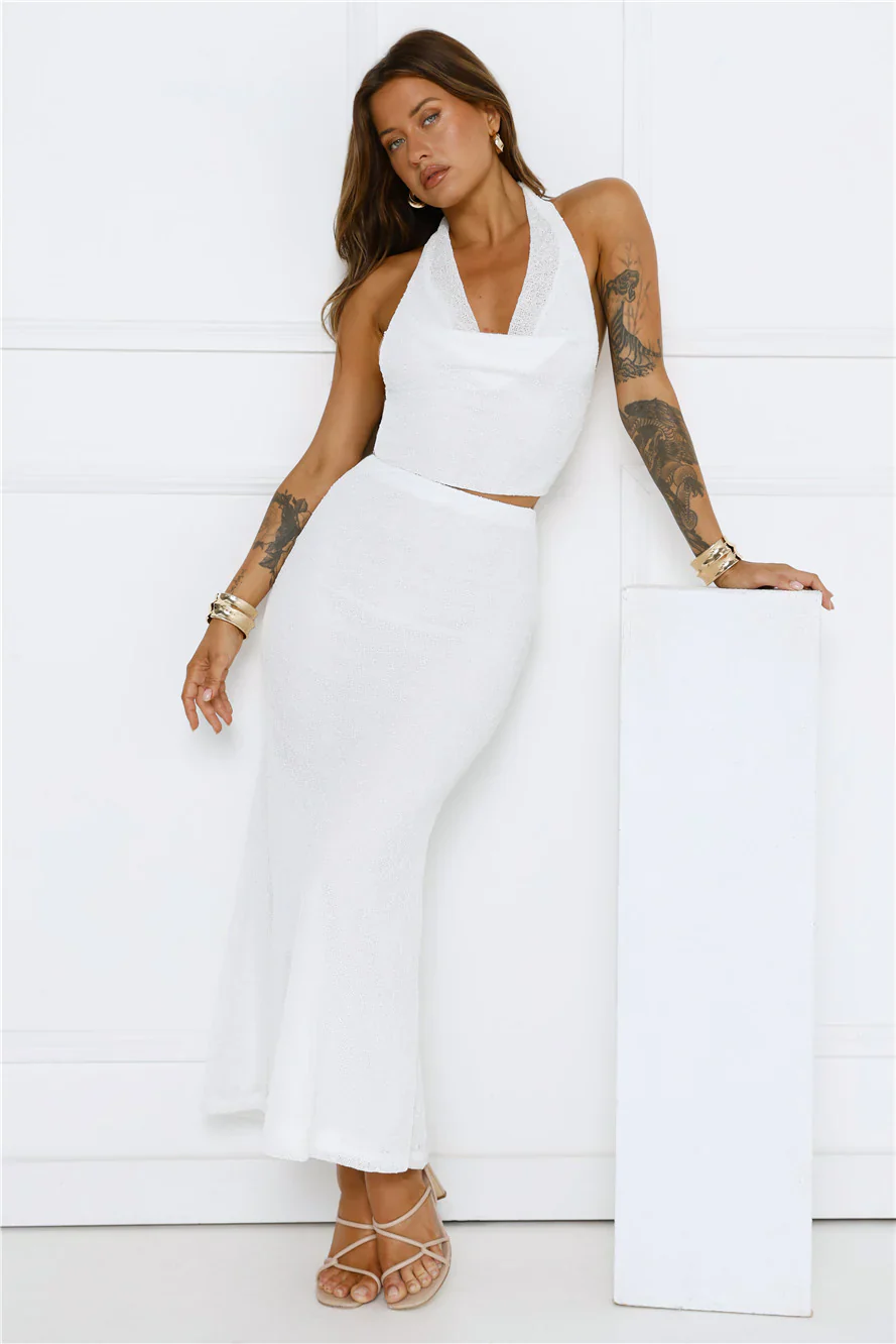 Inspo Halter Top White