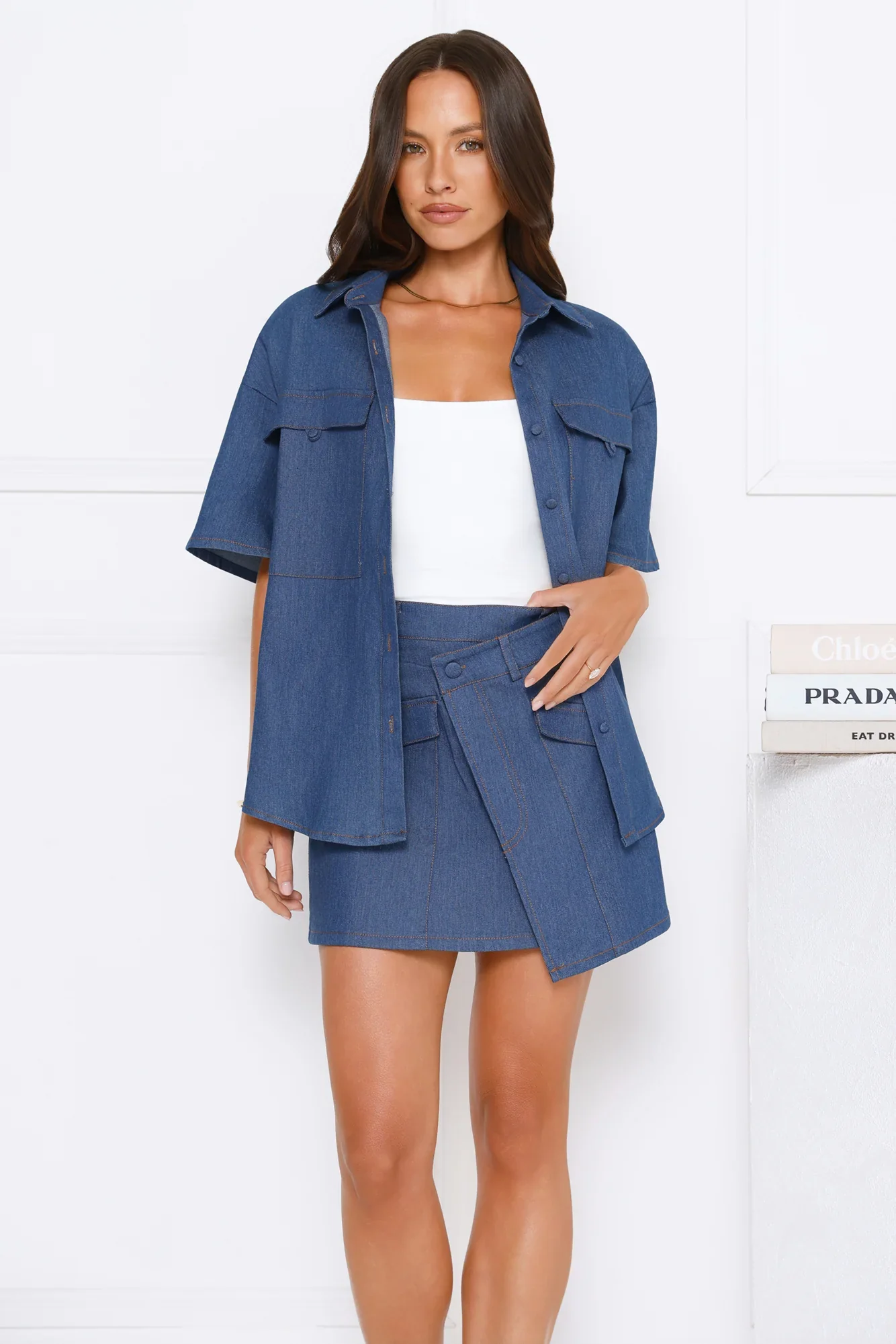 Hot Girl Energy Denim Set Indigo