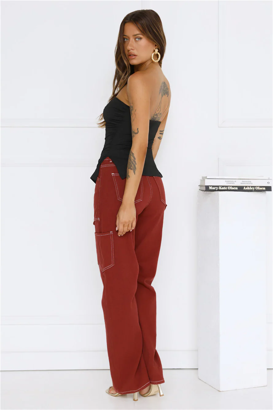 Island Heatwave Strapless Top Black