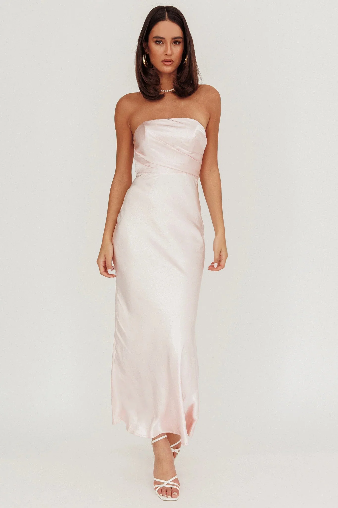 City Of Stars Strapless Maxi Dress Baby Pink
