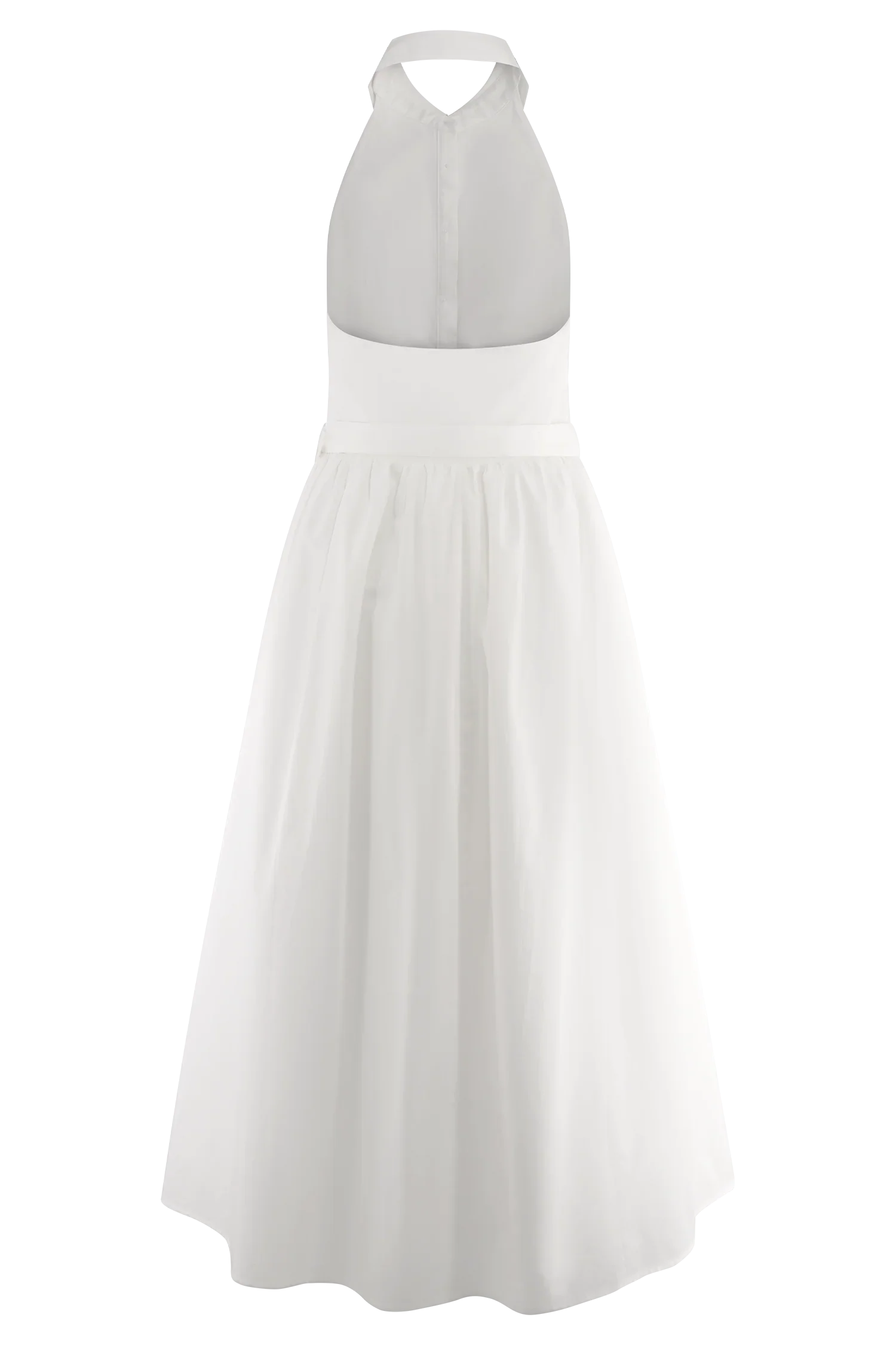 Cindy Collared Midi Dress - White