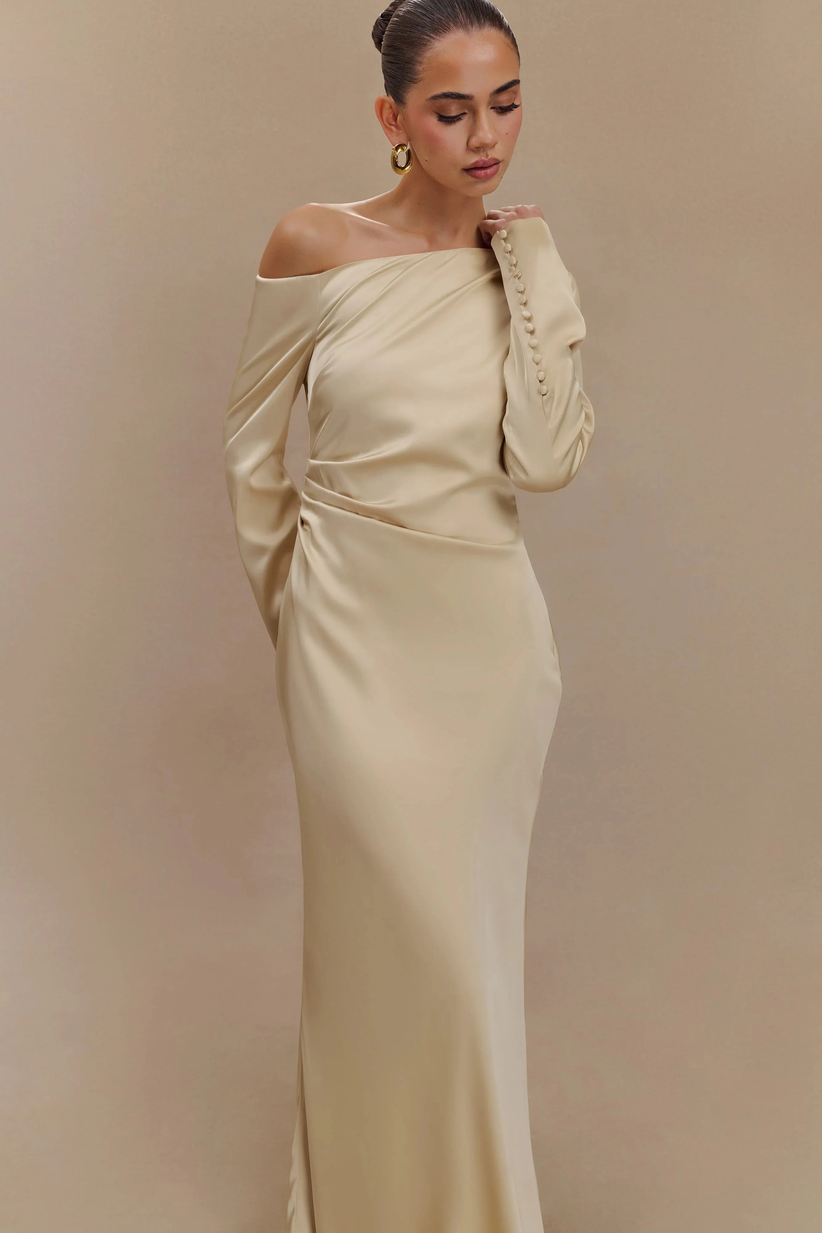 Avery Long Sleeve Maxi Dress - Gold