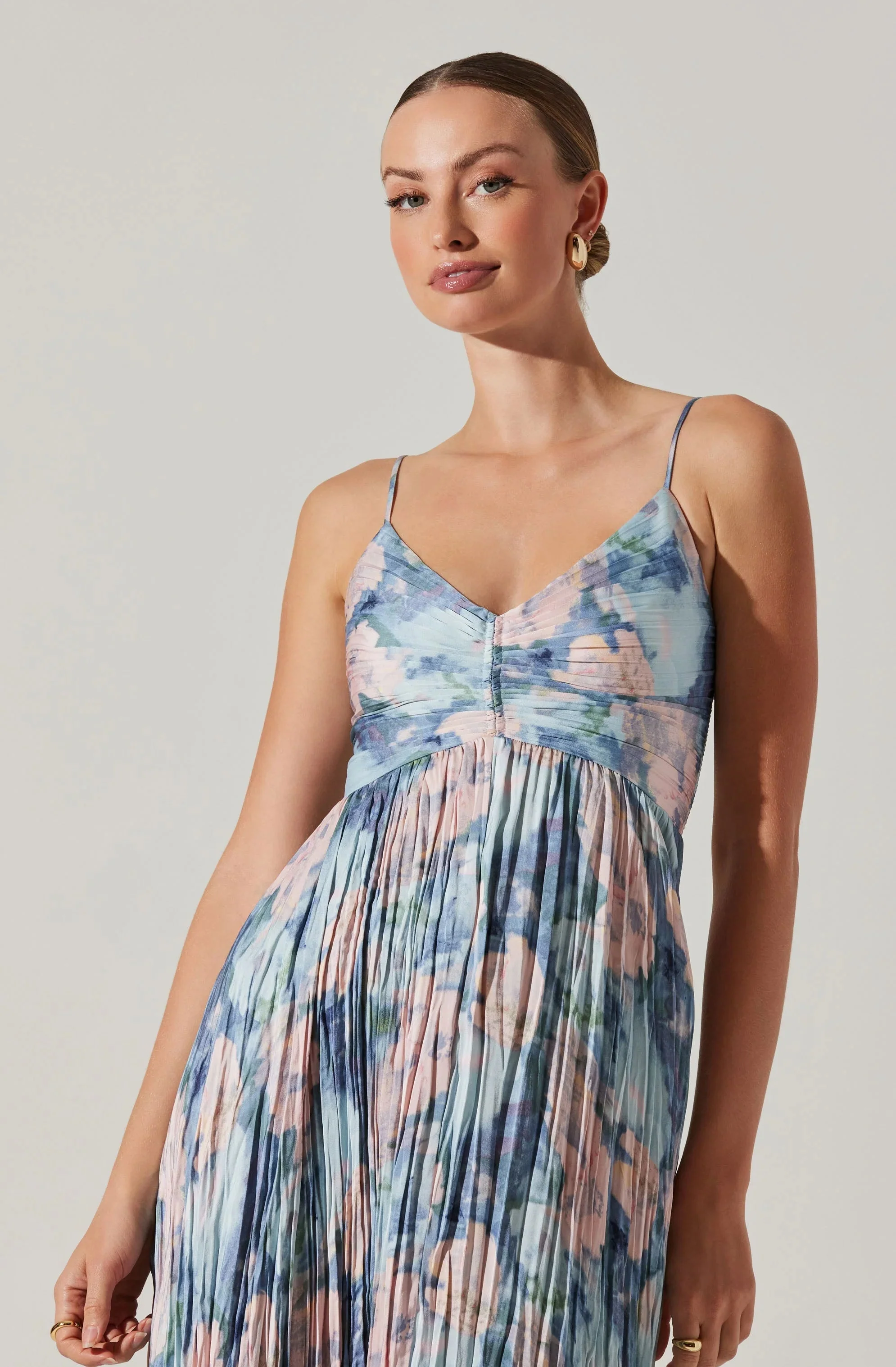 Maeve Printed Pleated Midi Dress