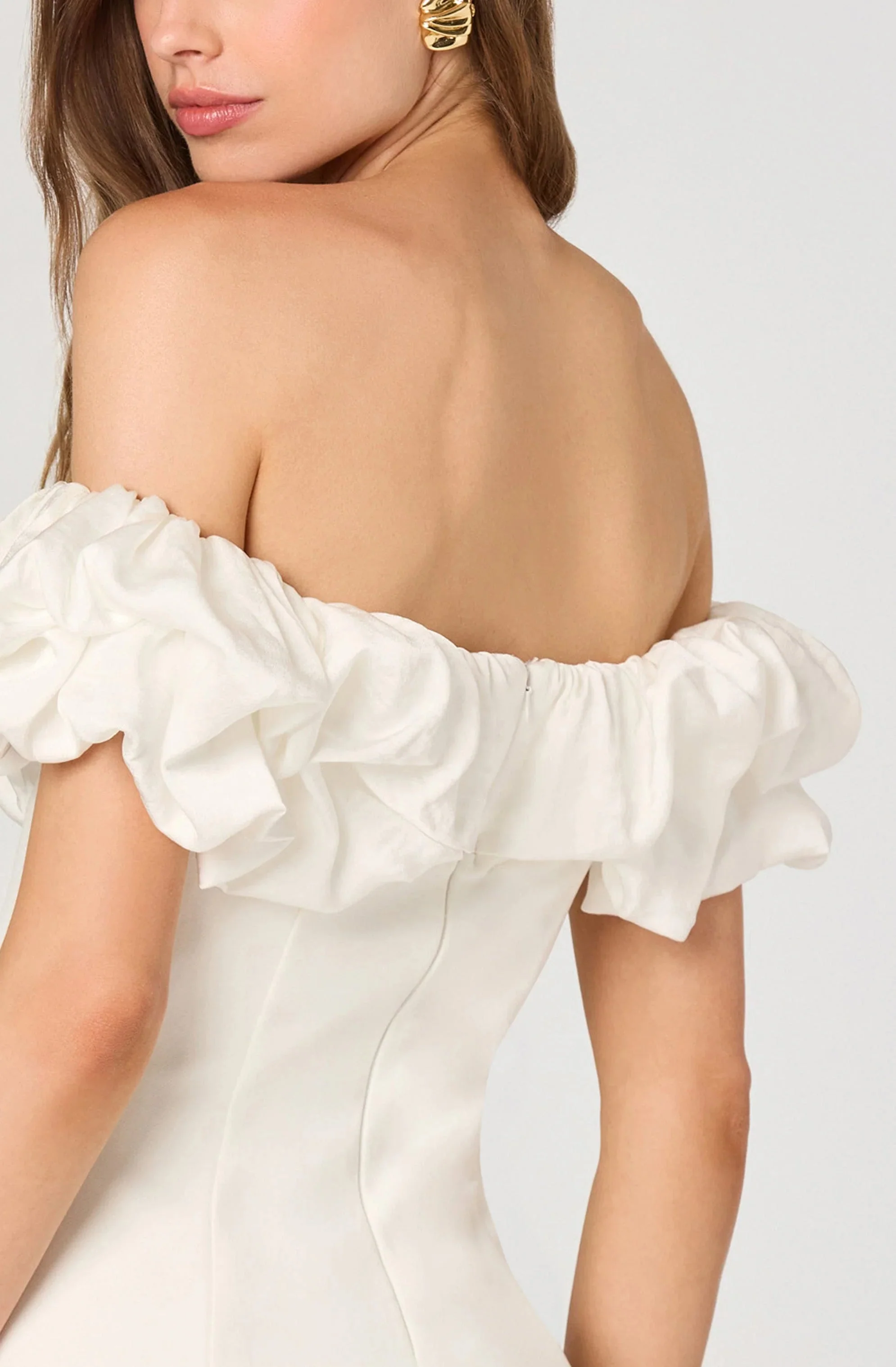 Ruffle Strapless Off Shoulder Dress