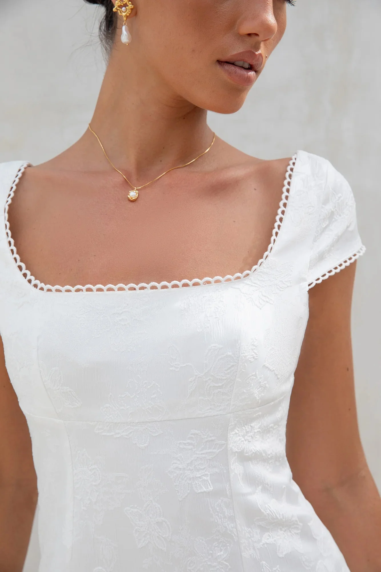 Bon Voyage Mini Dress Cream