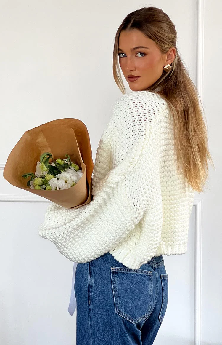 Jen White Knit Cardigan