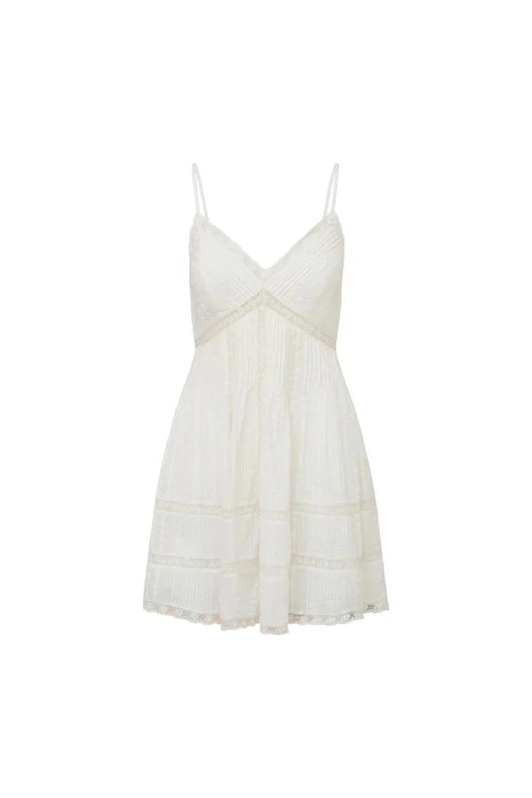 Docila Cotton Mini Dress - WHITE