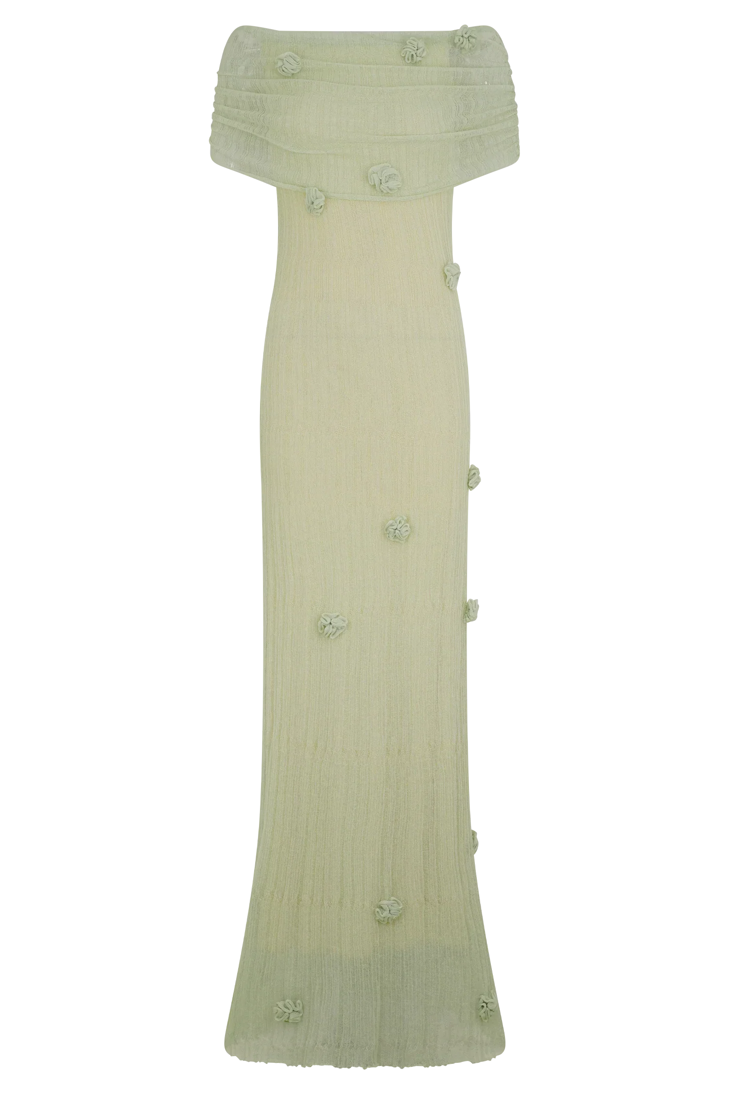 Brynn Orchid Knit Maxi Dress - Pastel Green