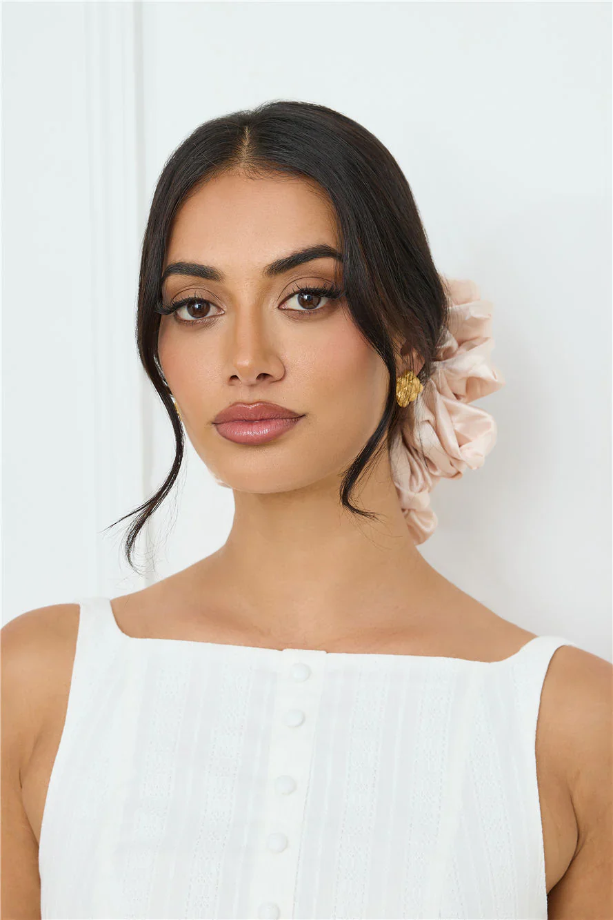 Jumbo Sleep Silk/Satin Scrunchie Champagne