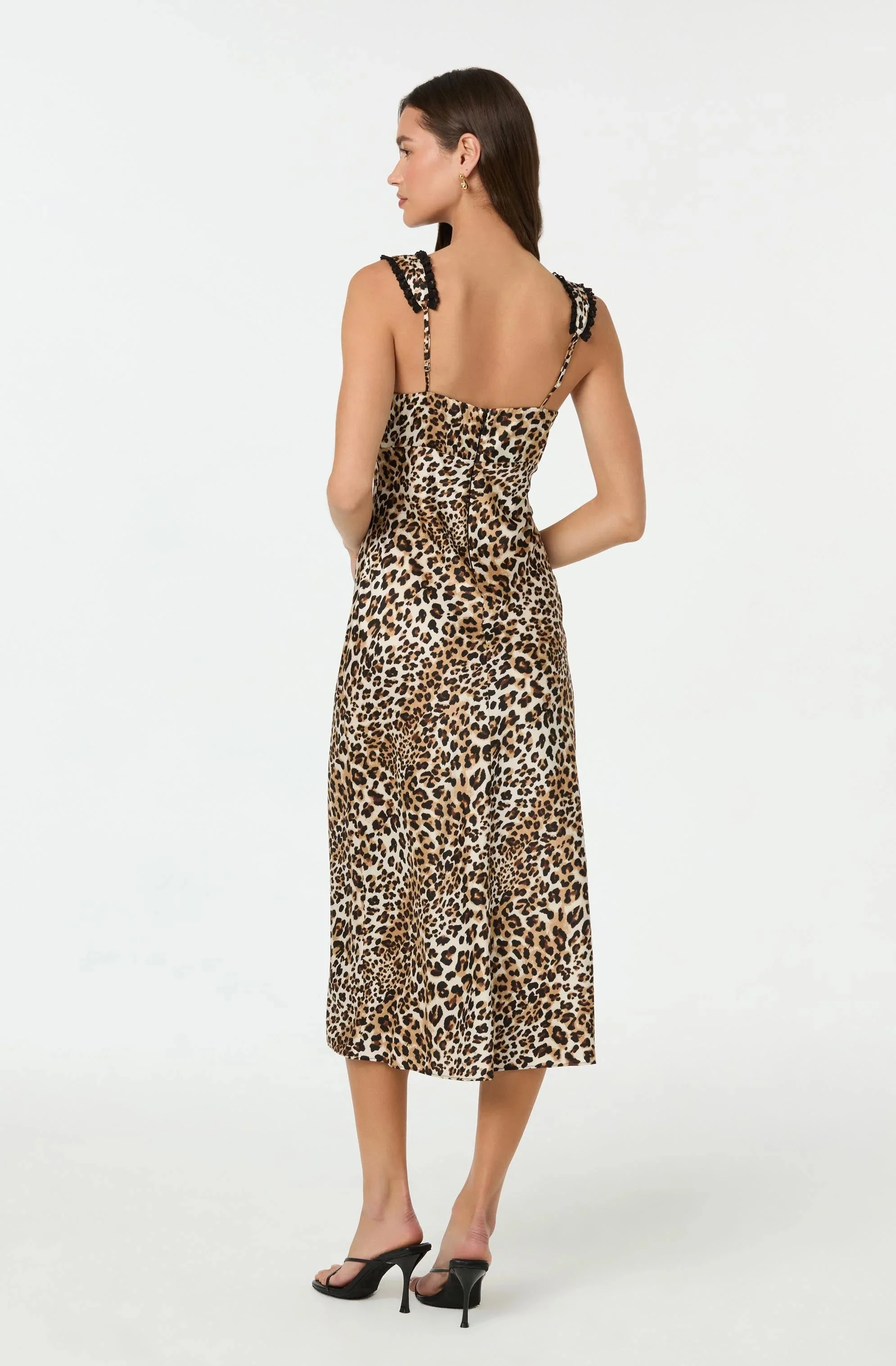 Lace Trim Midi Slip Dress