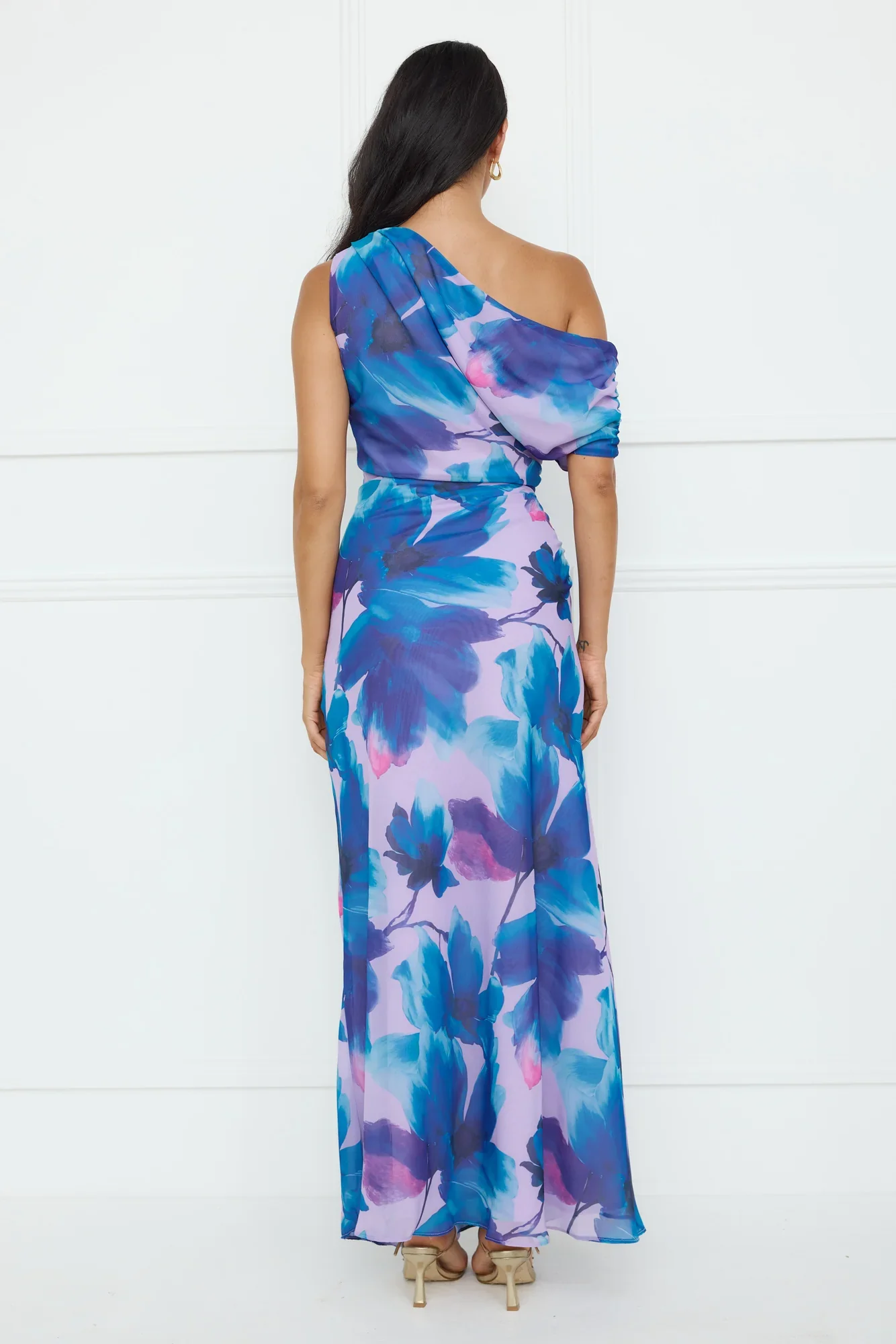 Indigo Light Off Shoulder Maxi Dress Lilac