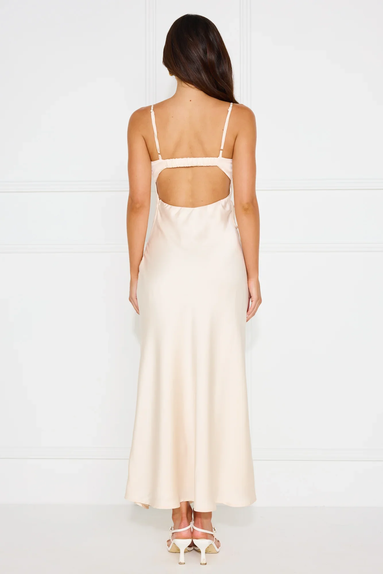 Hideaway Place Satin Maxi Dress Champagne
