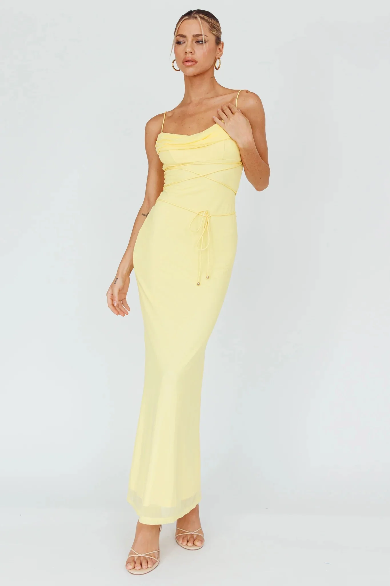 Teava Laced Waist Maxi Dress Butter