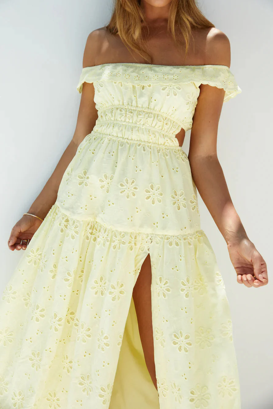 Lemon Blossom Maxi Dress Yellow