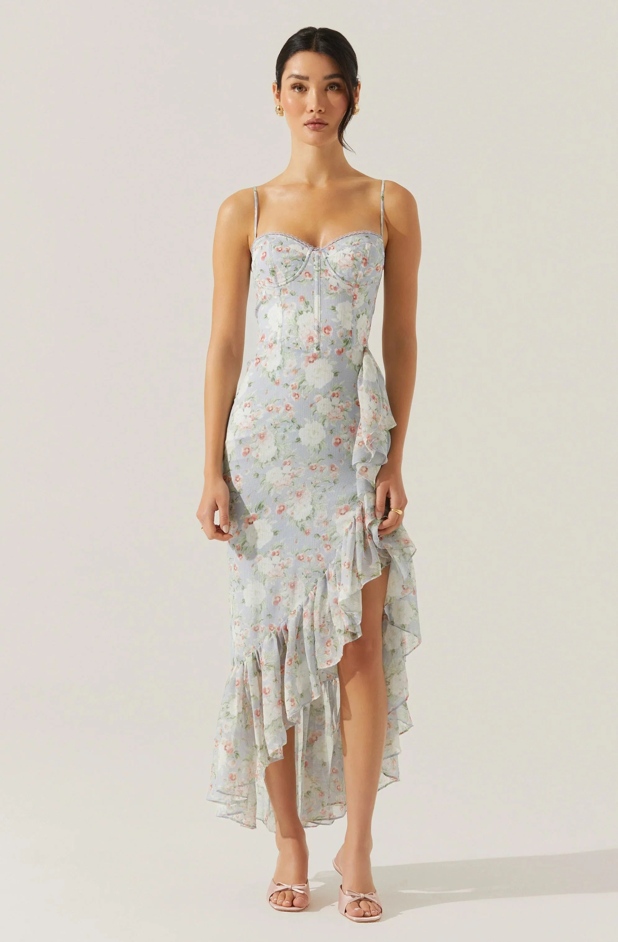 Brisbane Asymmetrical Floral Midi Dress