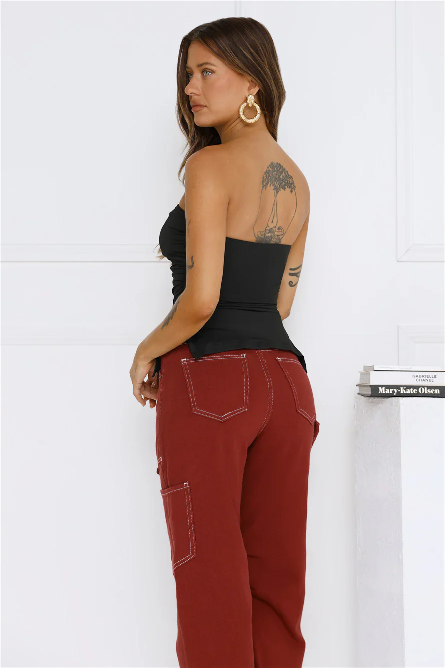 Island Heatwave Strapless Top Black