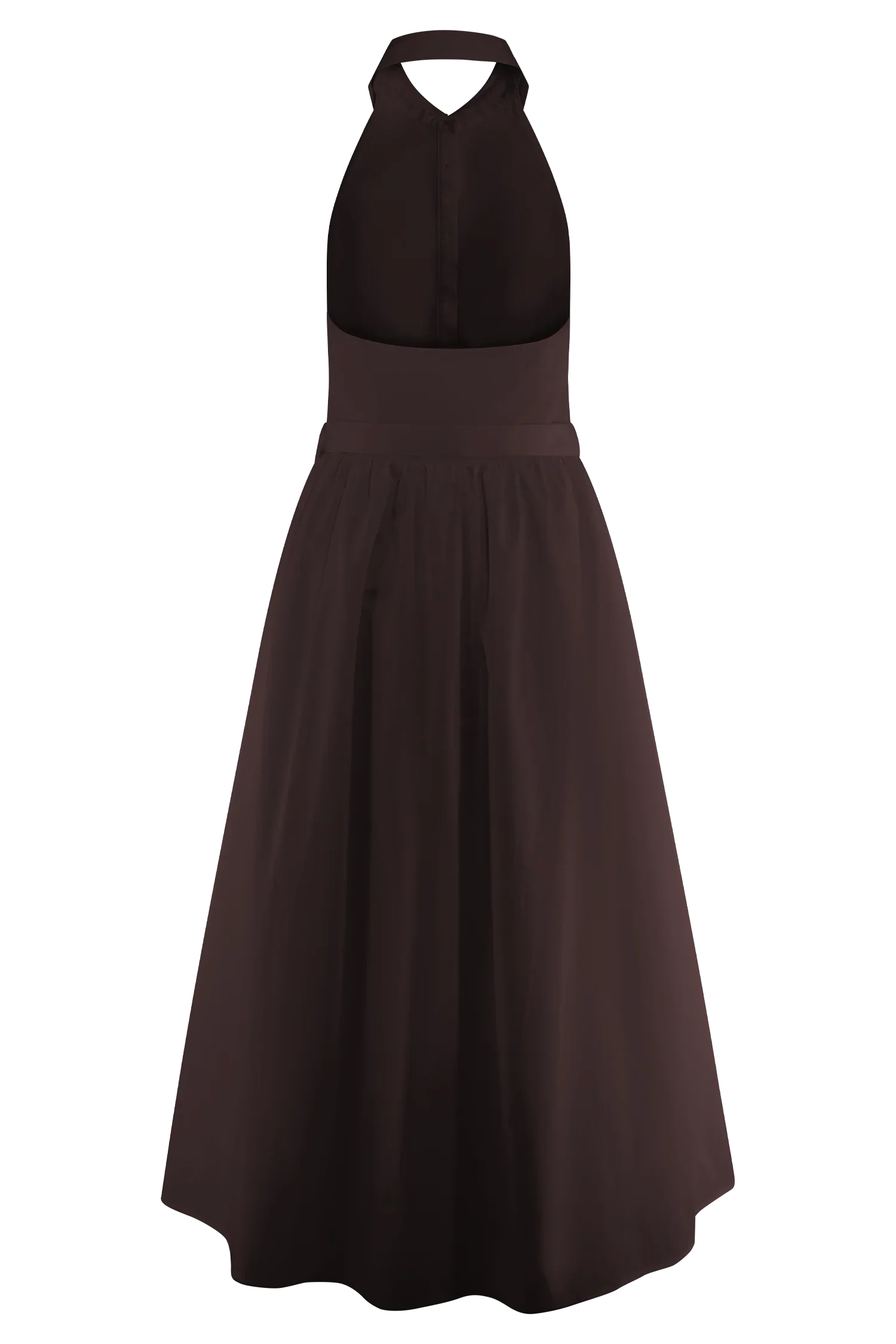 Cindy Collared Midi Dress - Chocolate