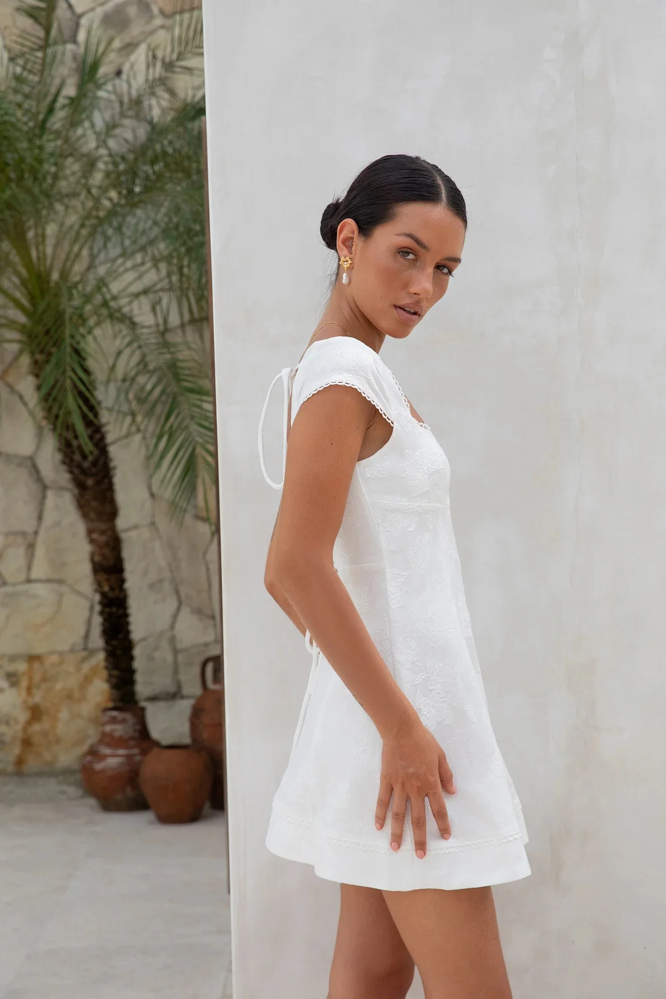 Bon Voyage Mini Dress Cream