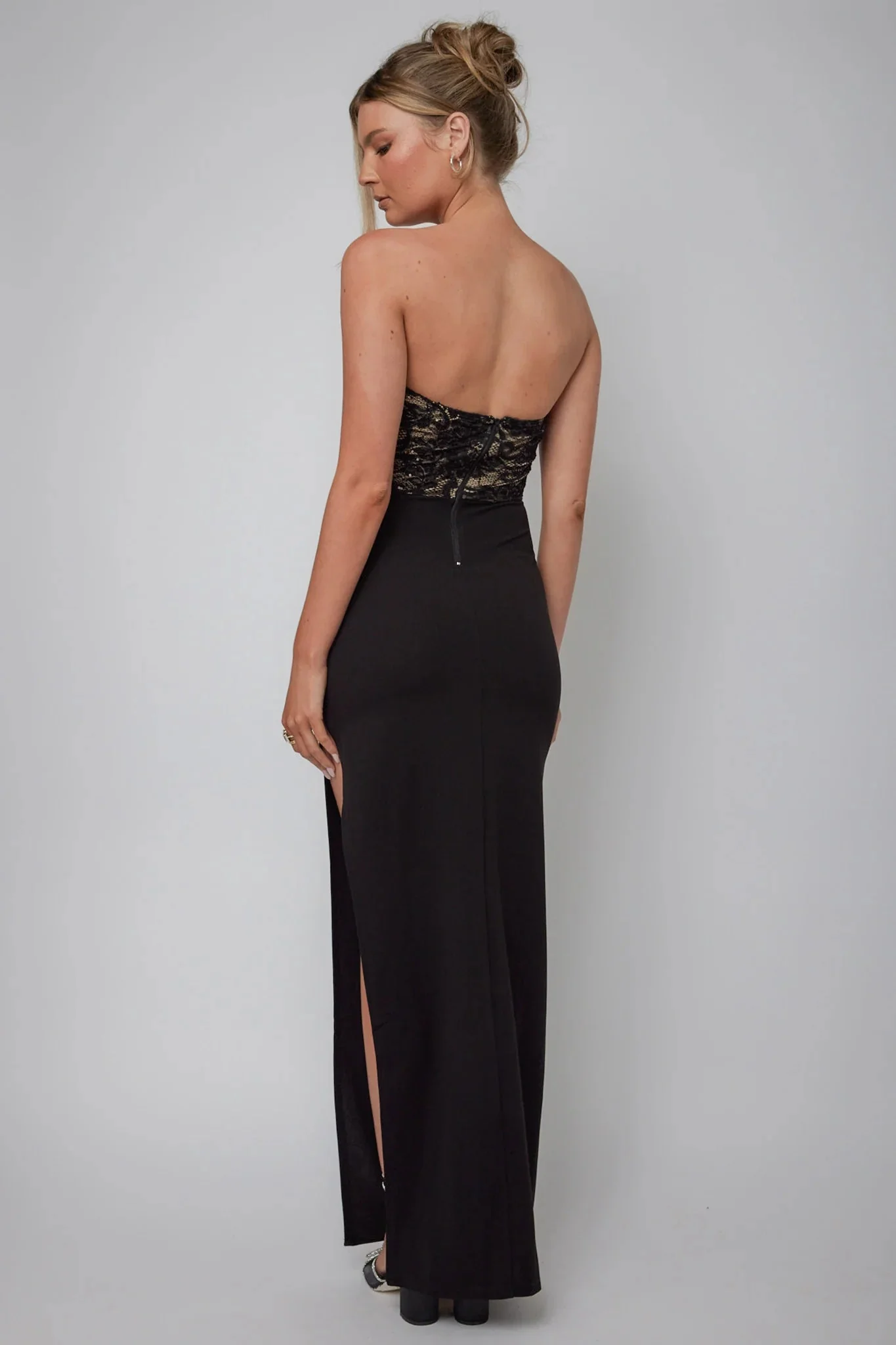 Maravilla Lace Bodice Maxi Dress Black/Nude