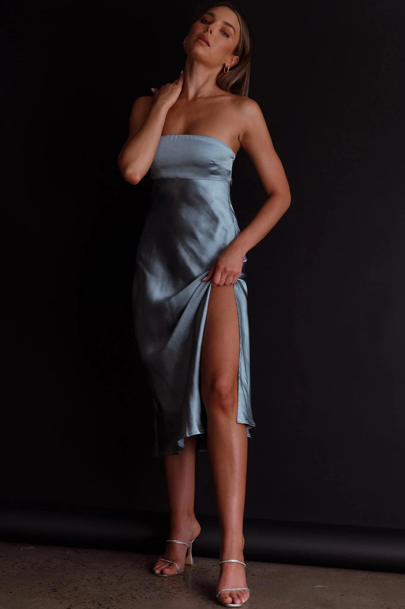 Ladies' Night Cowl Back Midi Dress Seafoam