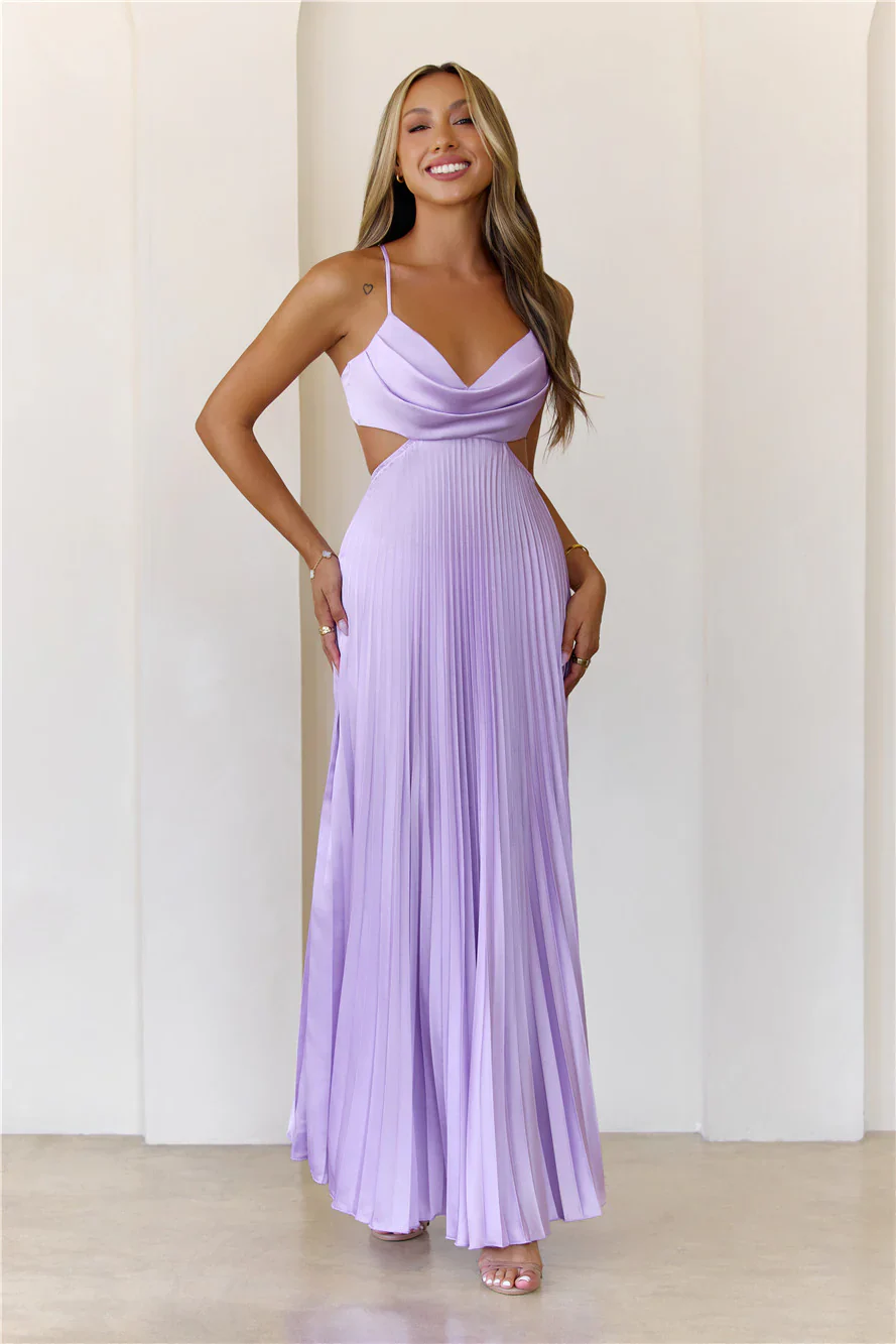 In My Prime Satin Maxi Dress Lilac