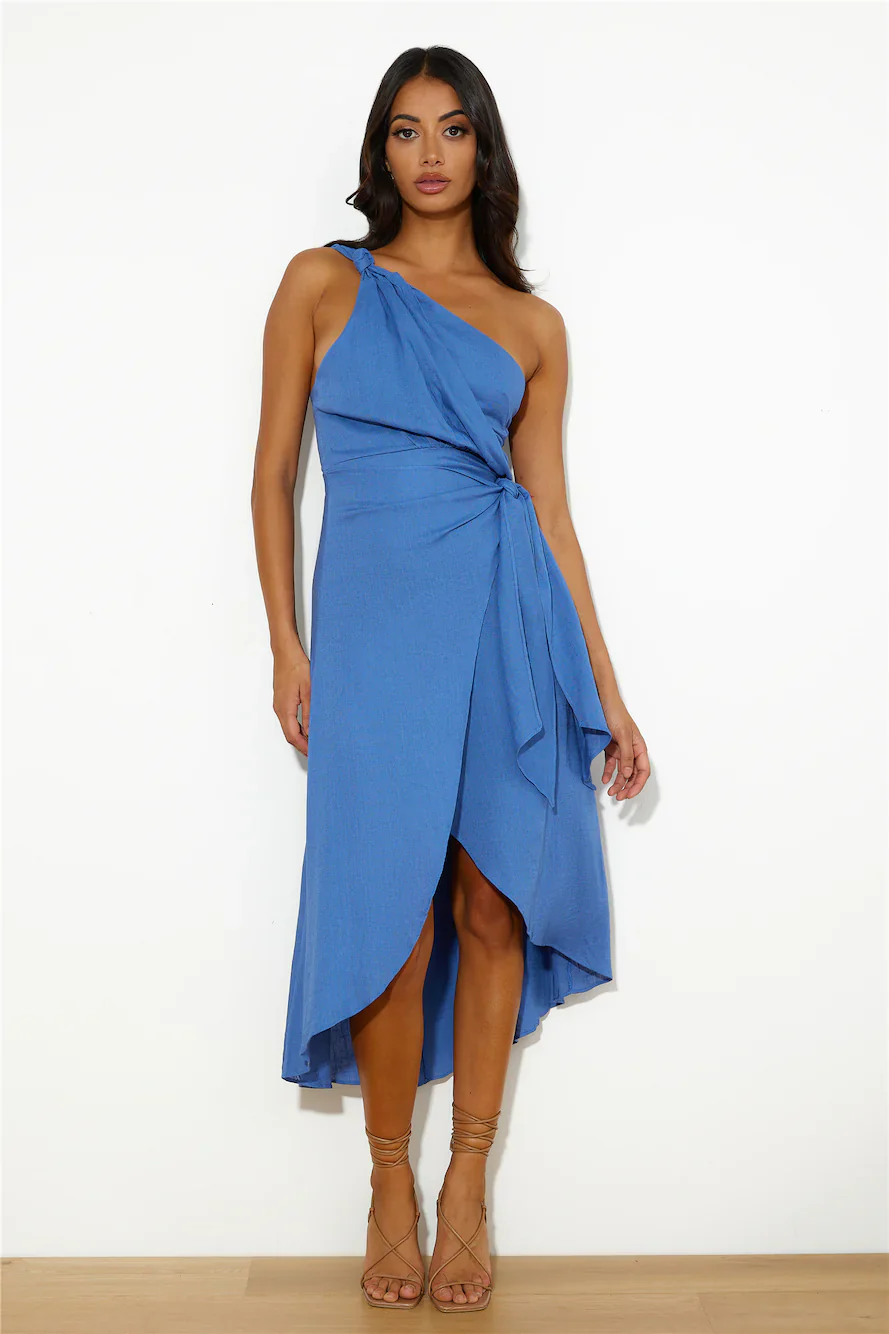 Holding On Midi Dress Blue