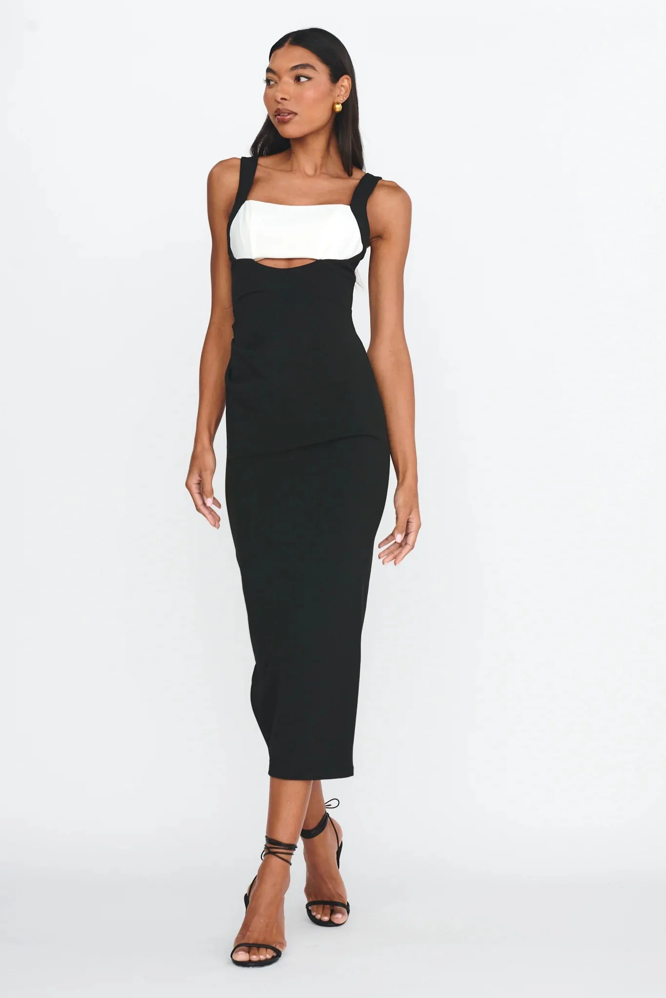 Move Maker Cut-Out Midi Dress Black