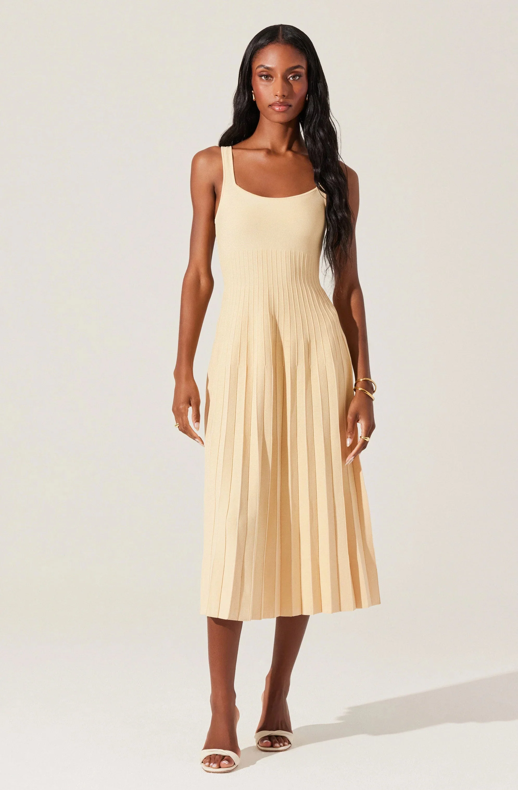 Aylin Pleated Midi Sweater Dress