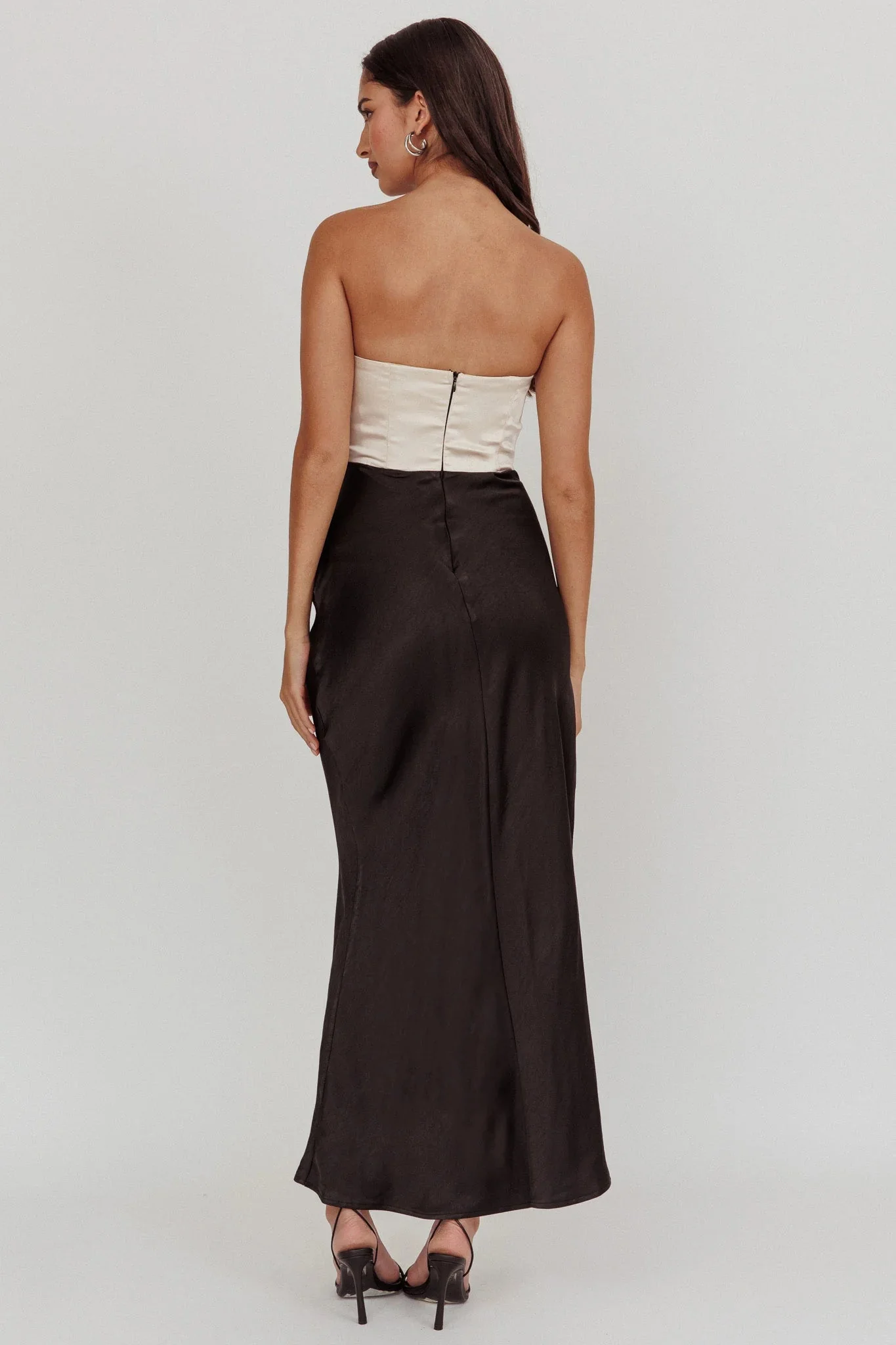Kamillia Strapless Split Maxi Dress Black