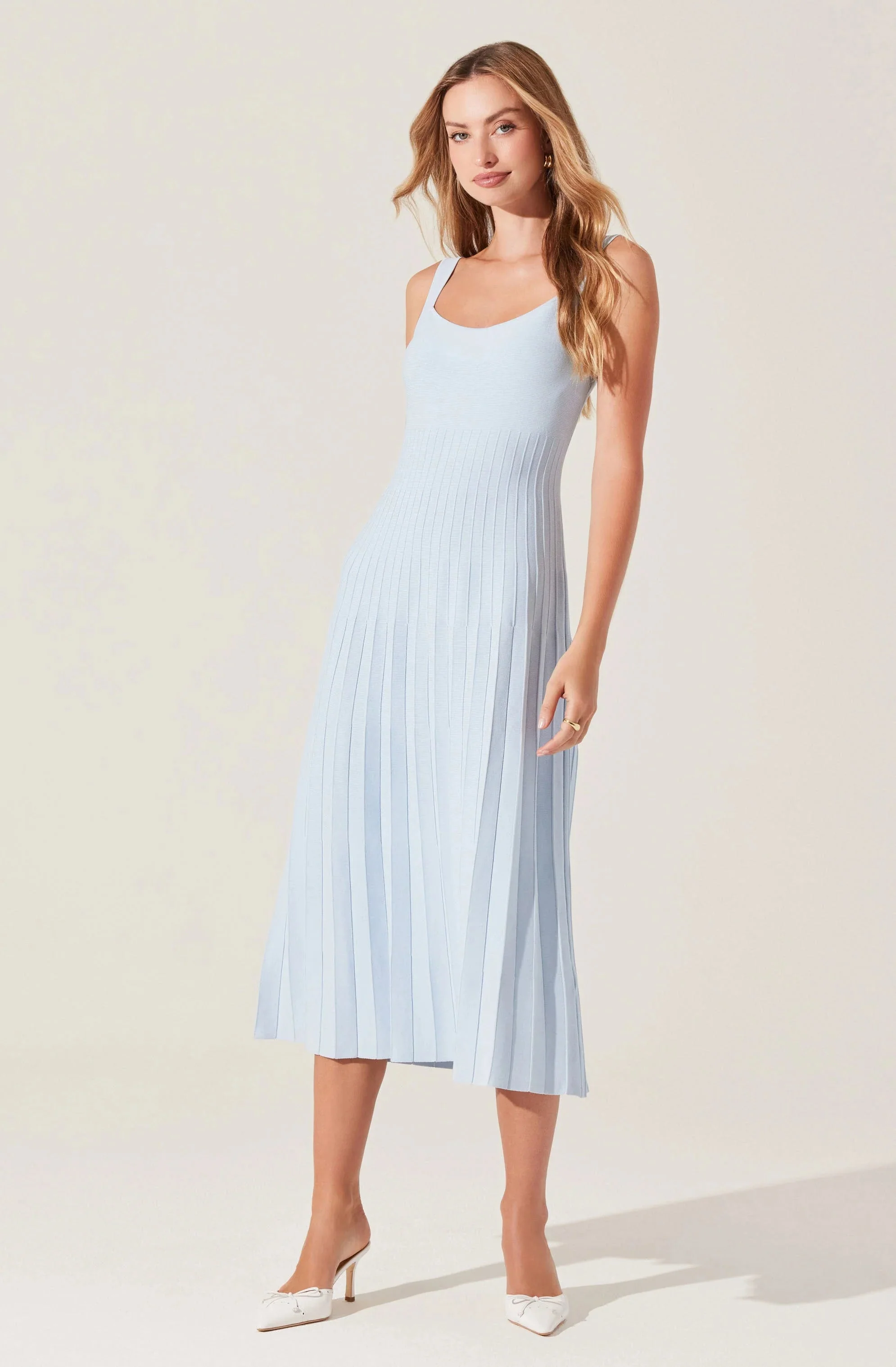 Aylin Pleated Midi Sweater Dress