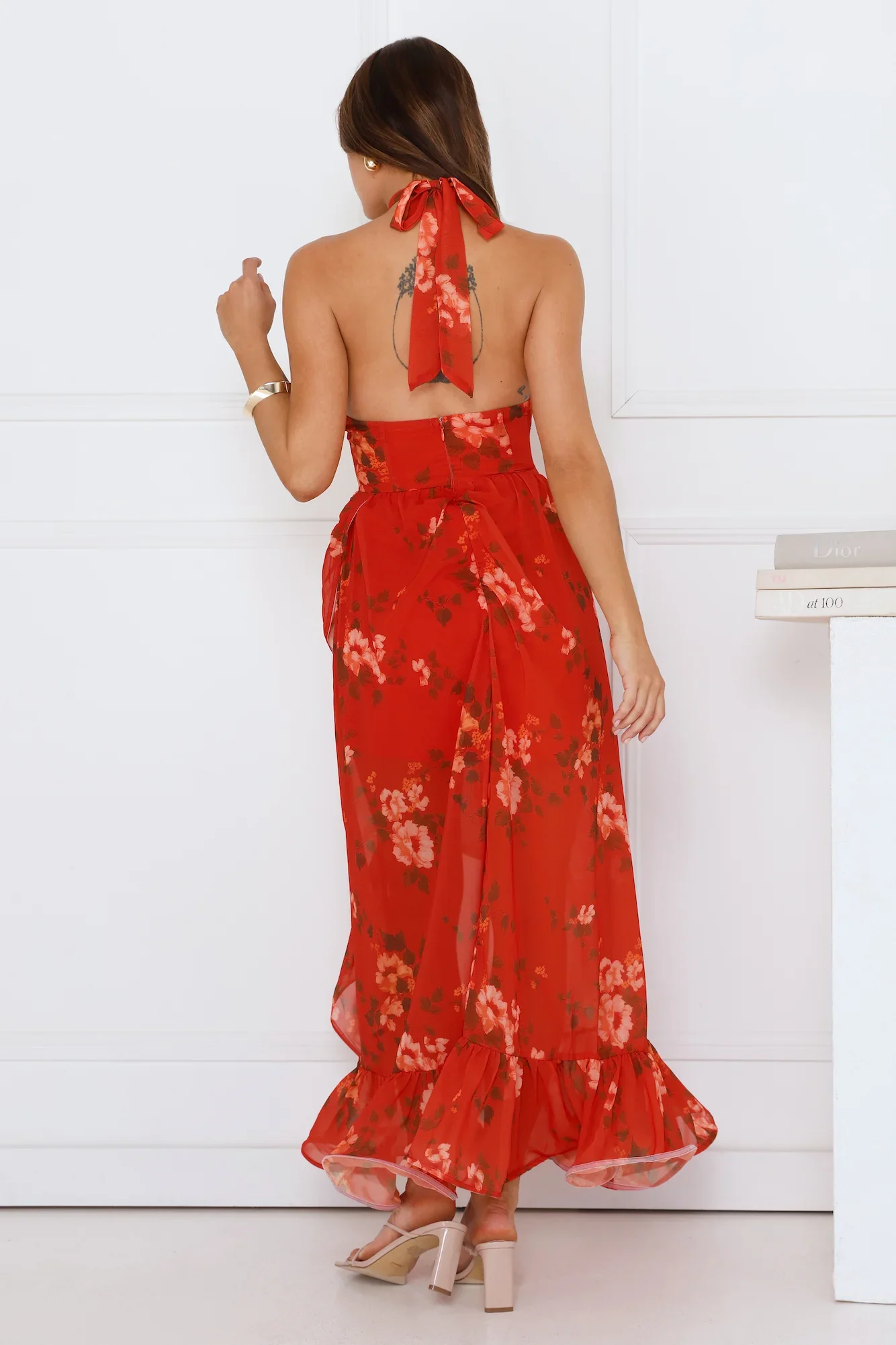 High Sun Halter Maxi Dress Orange