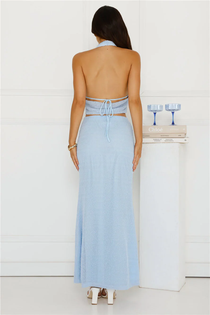 Inspo Halter Top Blue