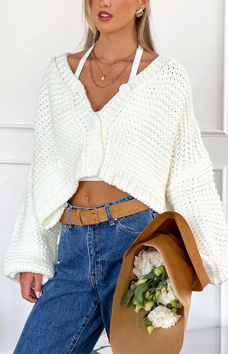 Jen White Knit Cardigan