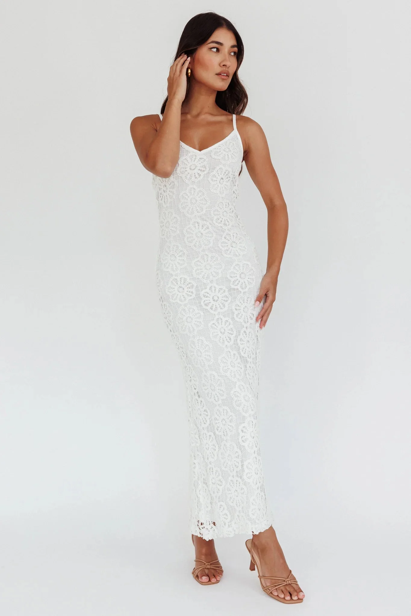 Spark Joy Floral Crochet Overlay White