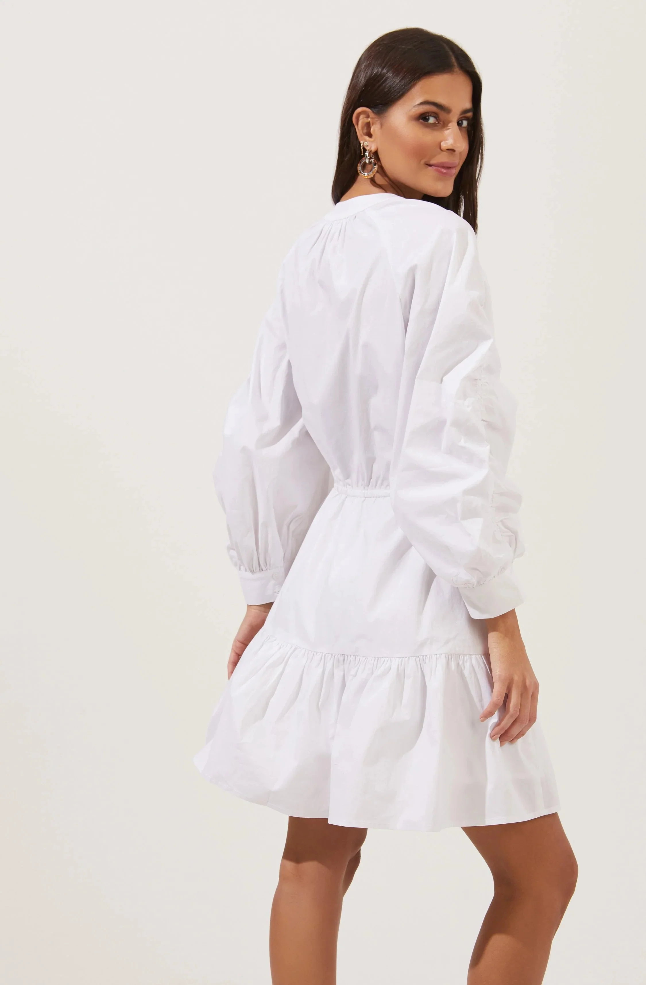 Ruched Long Sleeve Dress