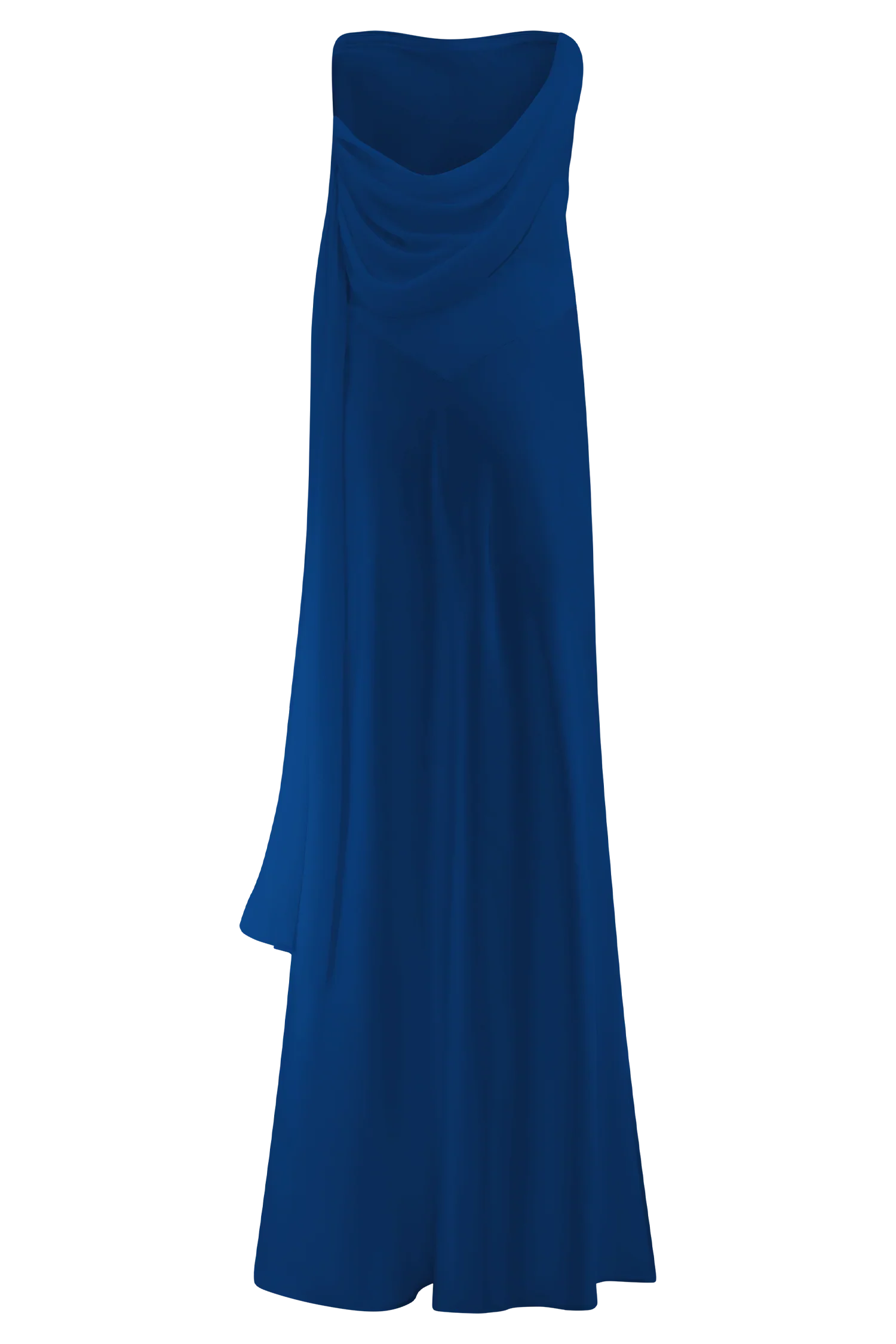 Carah Satin And Chiffon Maxi Dress - Cobalt