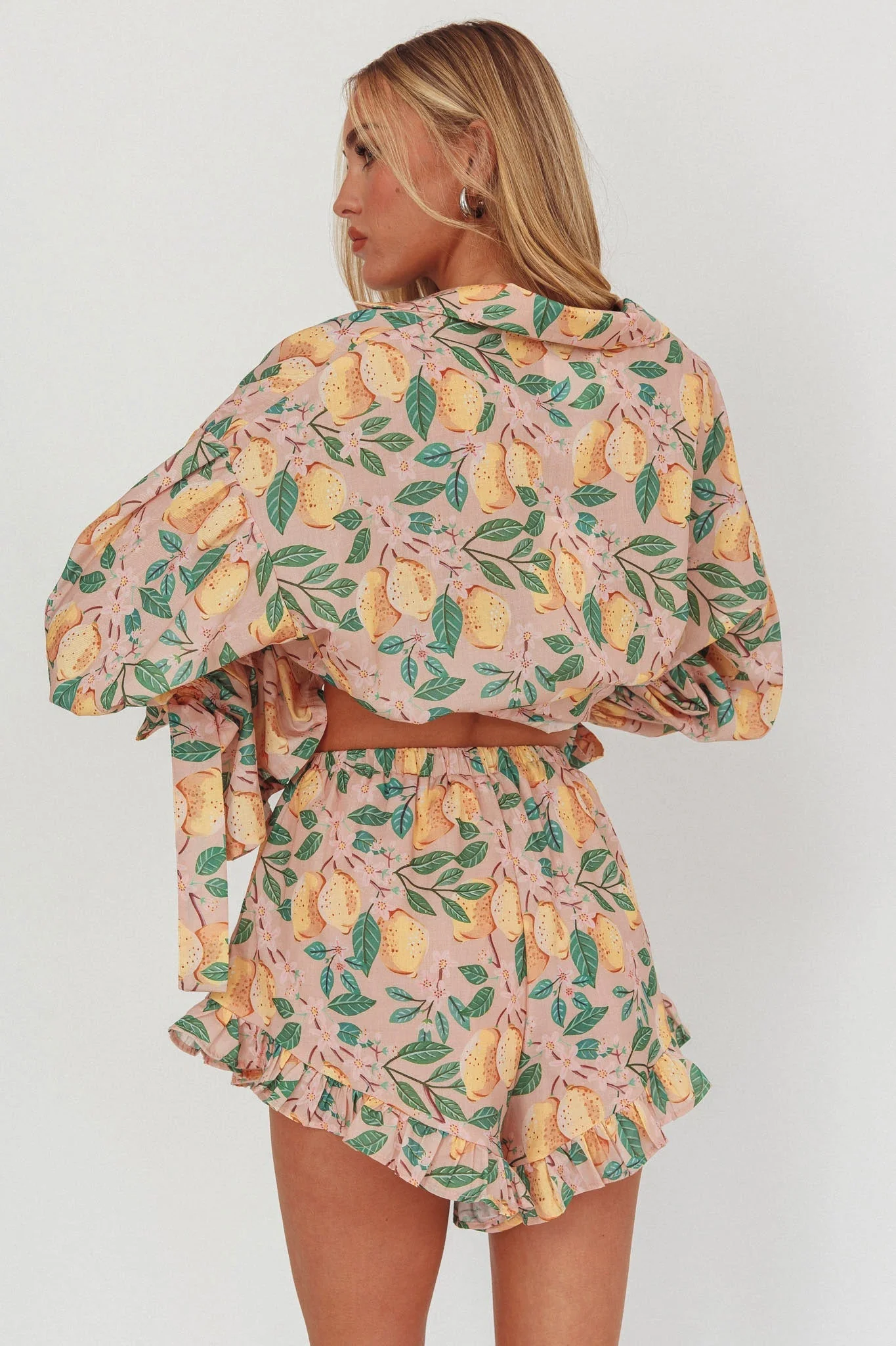 Telling Secrets Frill Trim Shorts Lemon