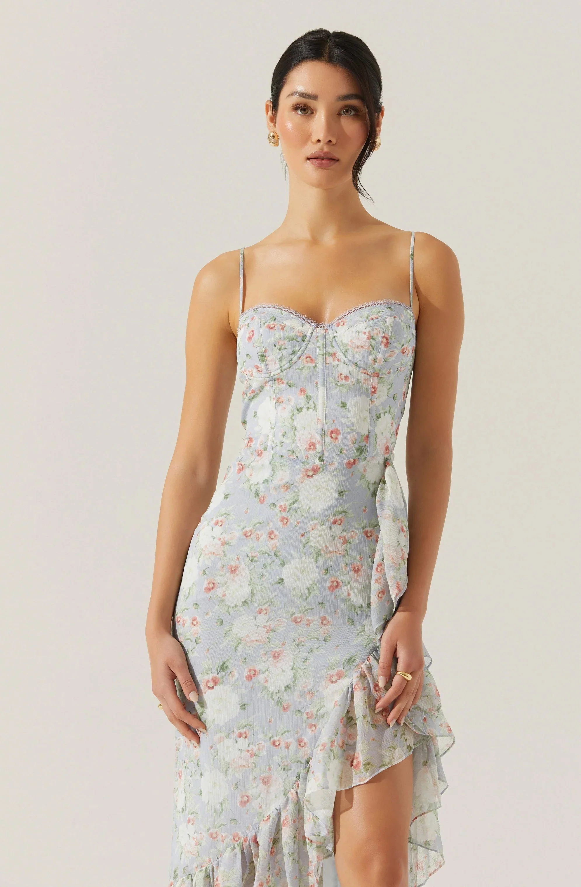 Brisbane Asymmetrical Floral Midi Dress