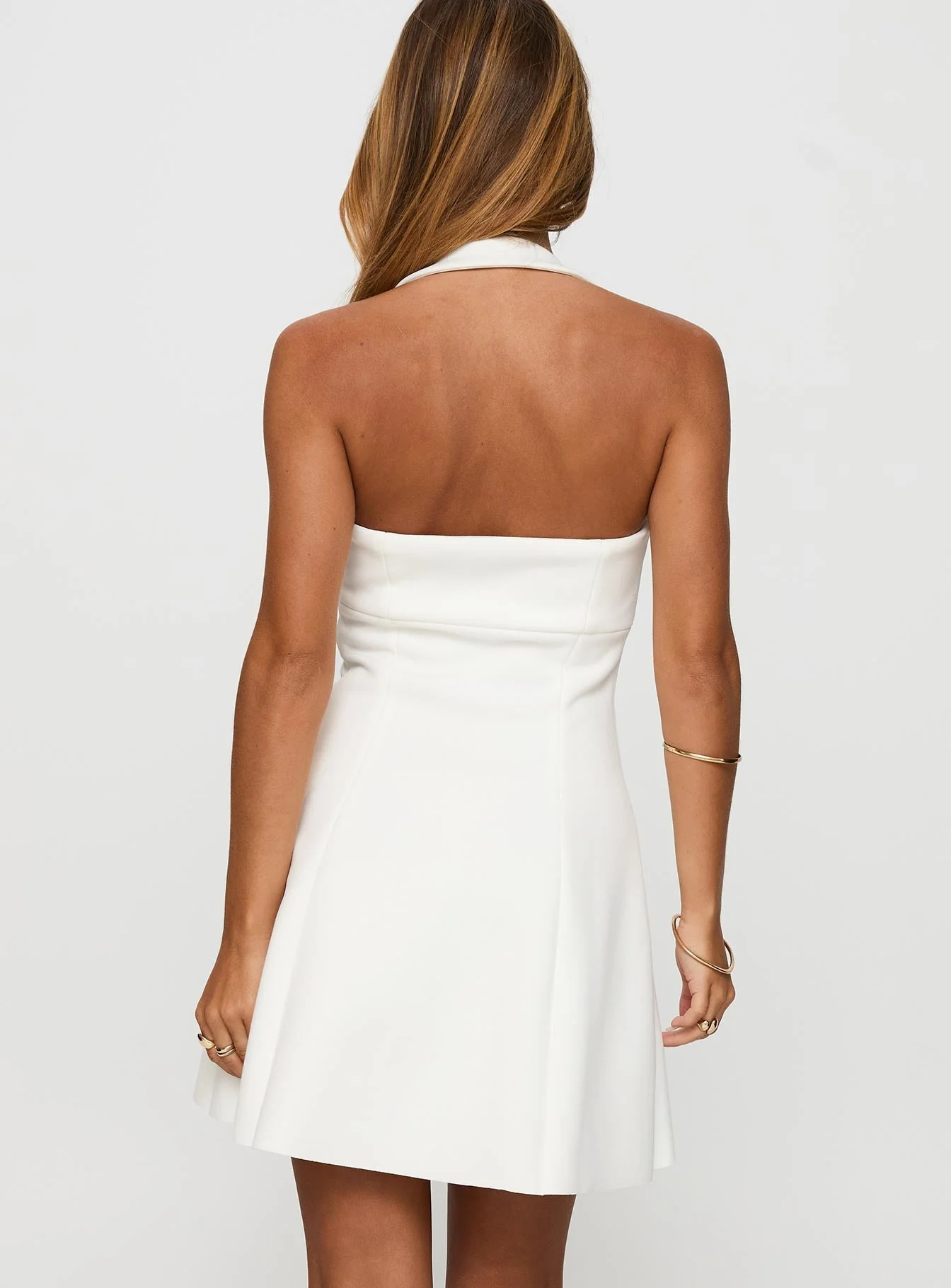 Alyn Halter Mini Dress White