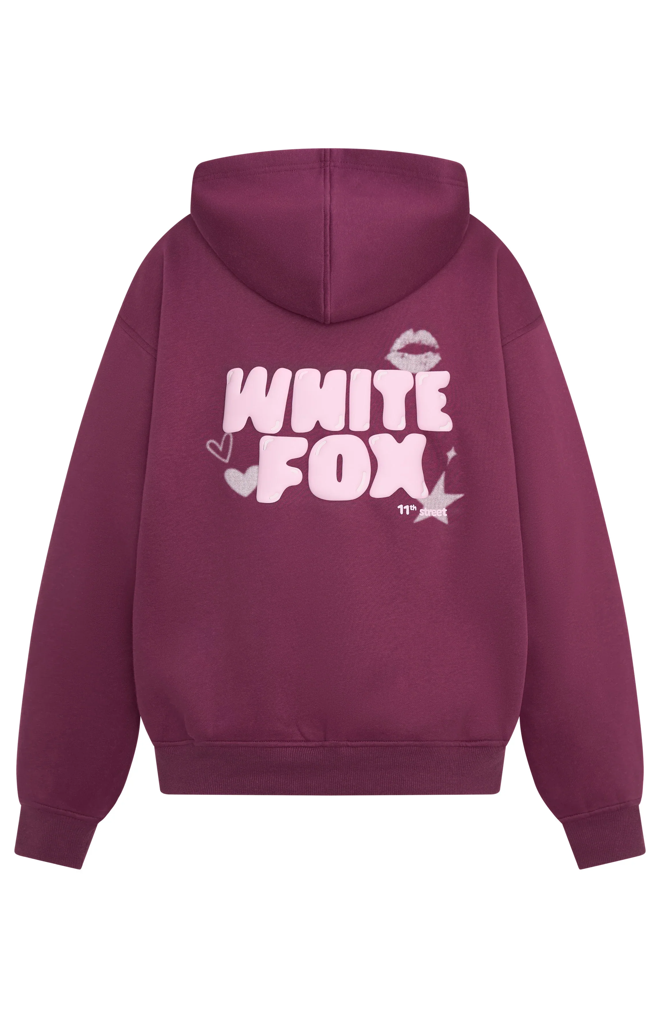 11th Street Sweet Kisses Oversized Hoodie Very Berry