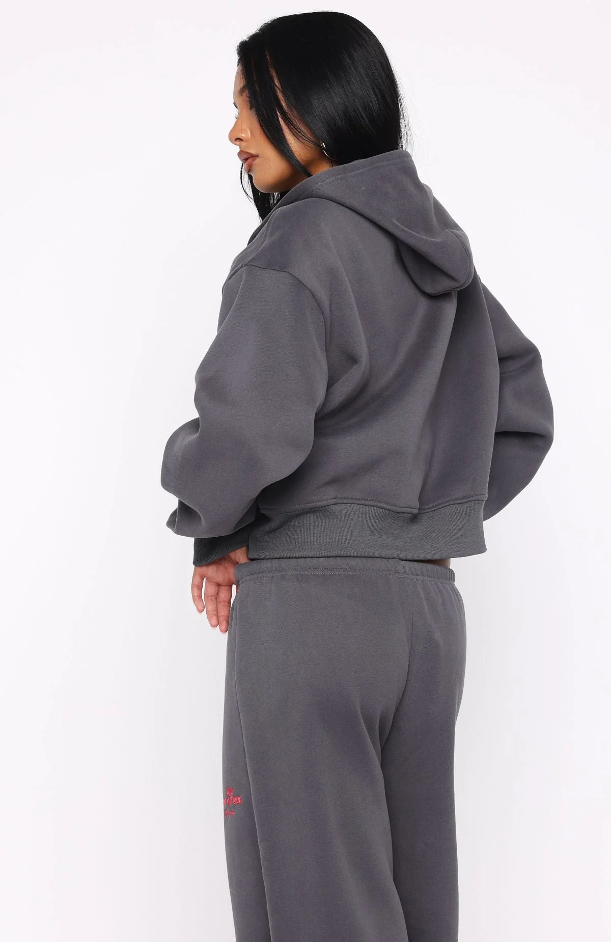 Through Thick And Thin Boxy Zip Front Hoodie Volcanic