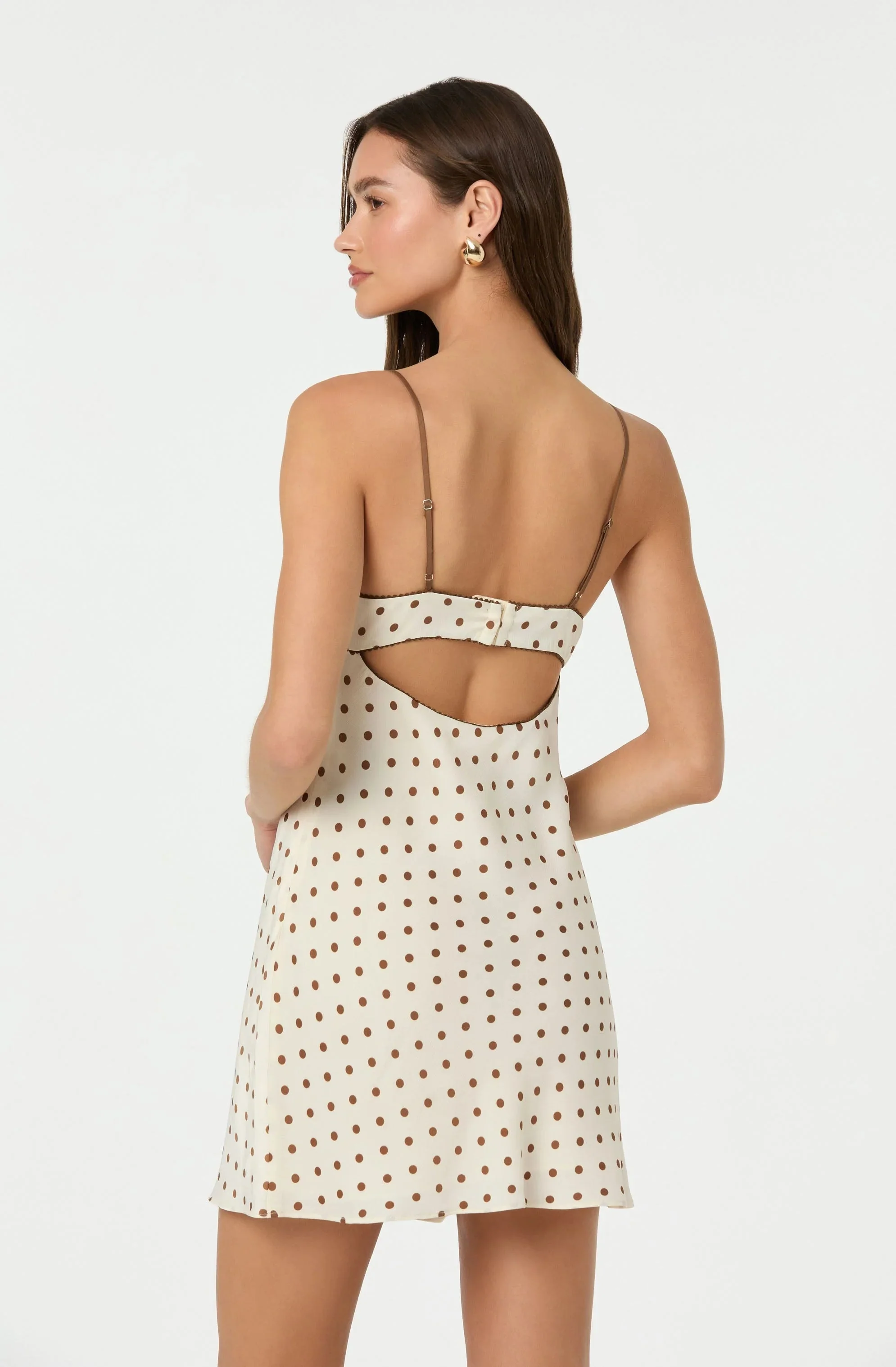 Satin Polka Dot Mini Dress