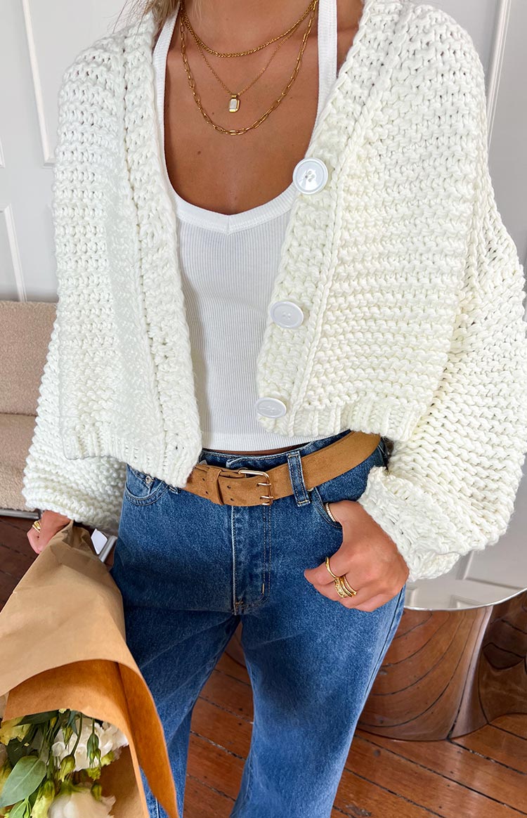 Jen White Knit Cardigan