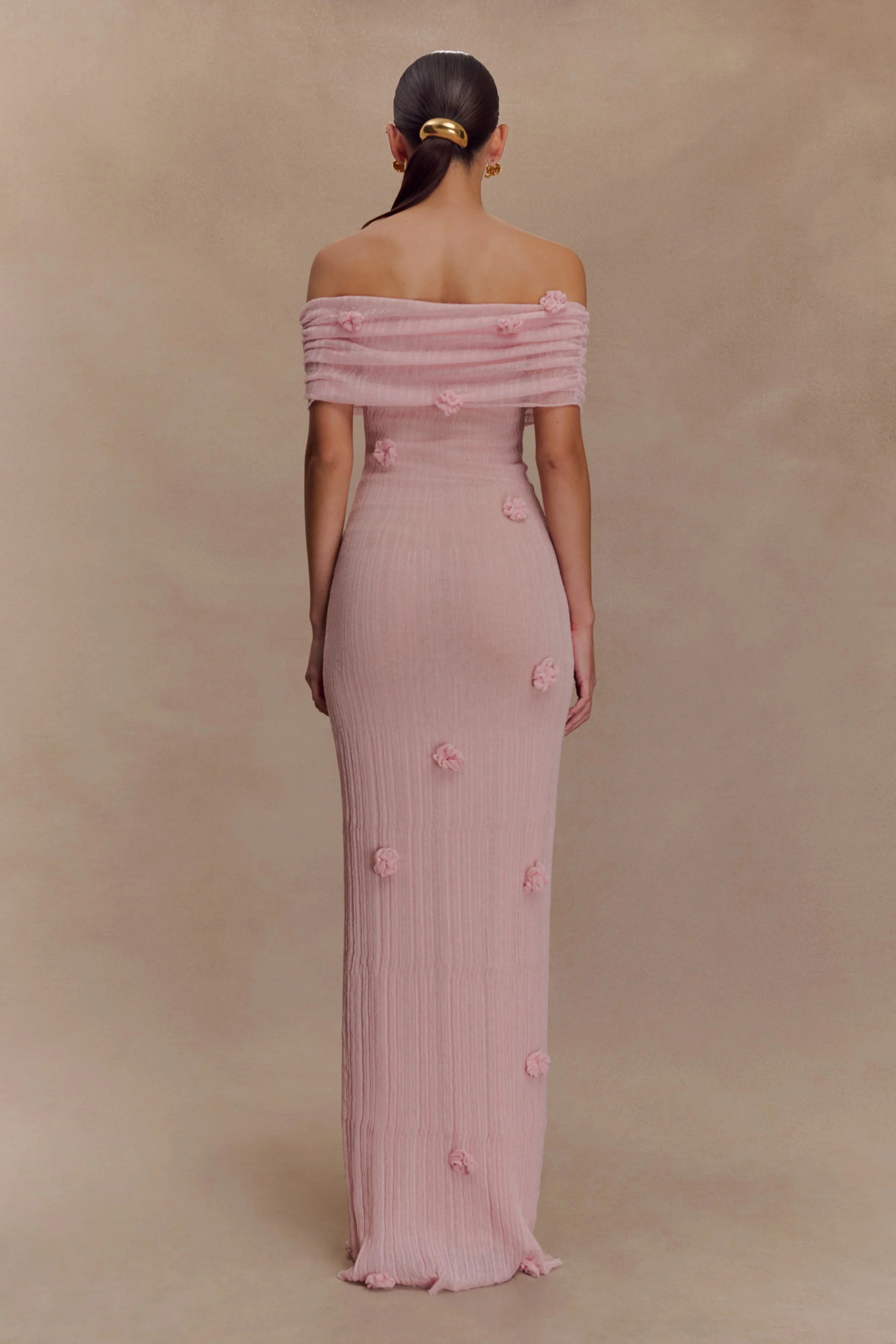 Brynn Orchid Knit Maxi Dress - Pastel Pink